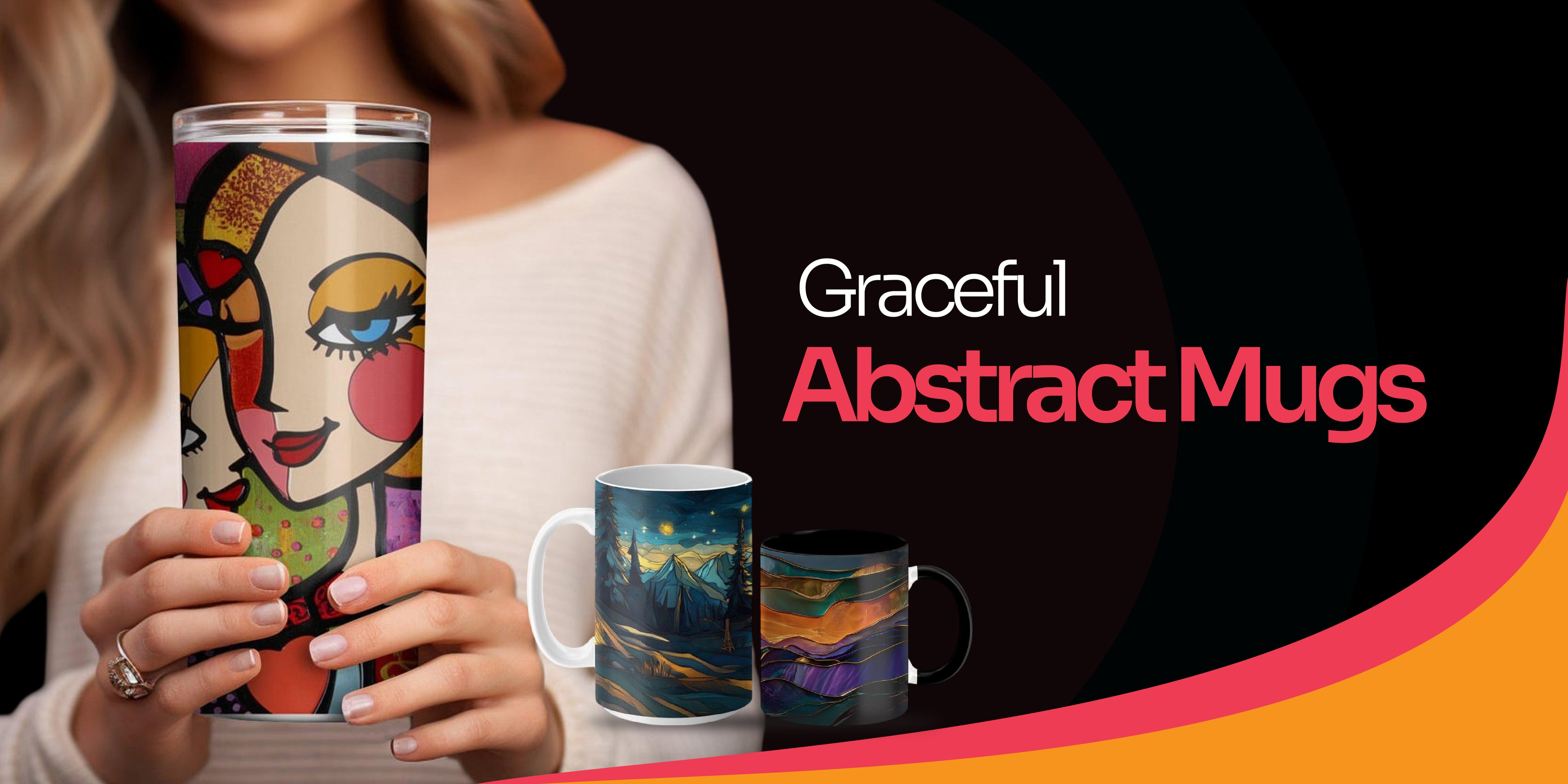 Abstract Mugs Banner