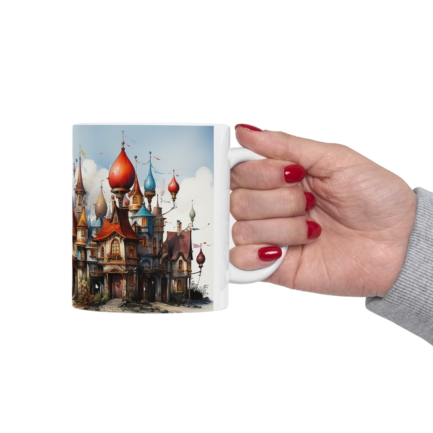 Enchanted Castle Mug, Whimsical Fairy-Tale Coffee Cup, Magical Kingdom Artwork, Fantasy Lover Drinkware, Dreamy Storybook Kitchen Accessory