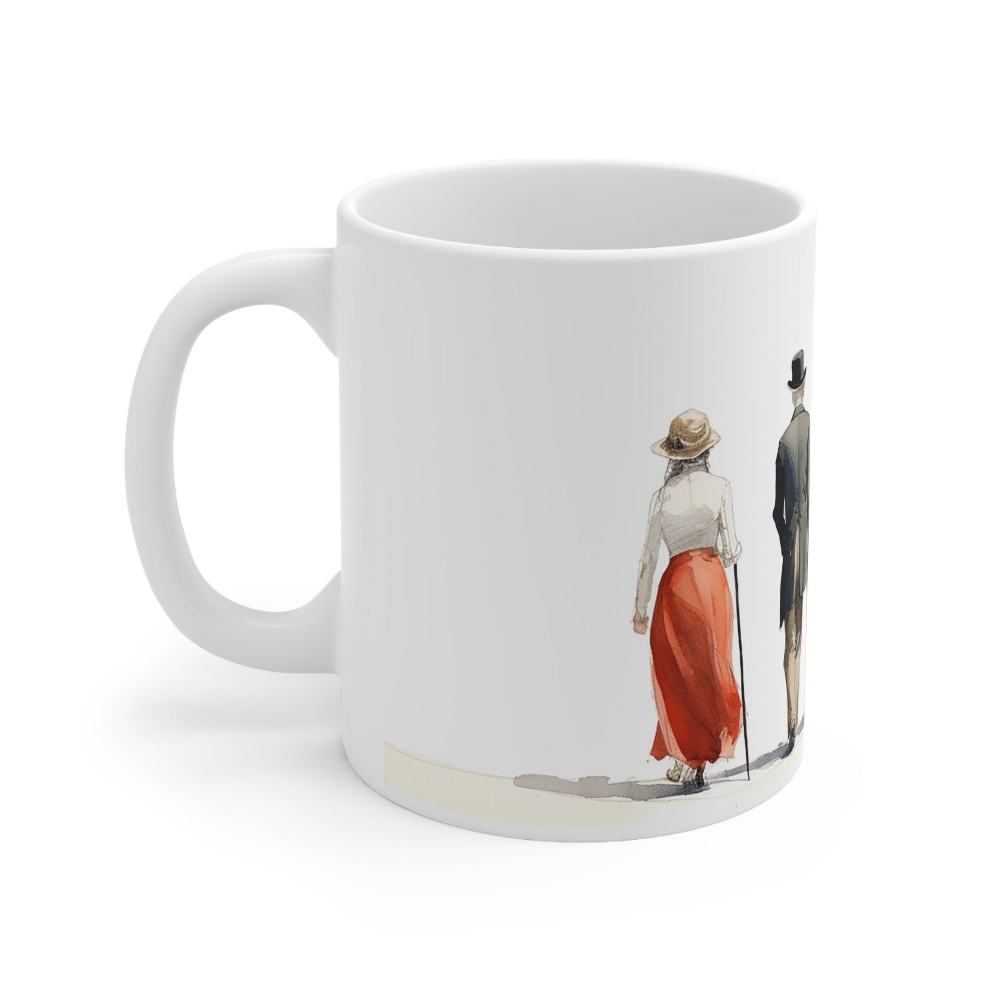 Renaissance Family Art Ceramic Mug, Watercolor Print, 11 oz White Ceramic, BPA-free, Microwave Safe, Unique Gift for Art Lovers