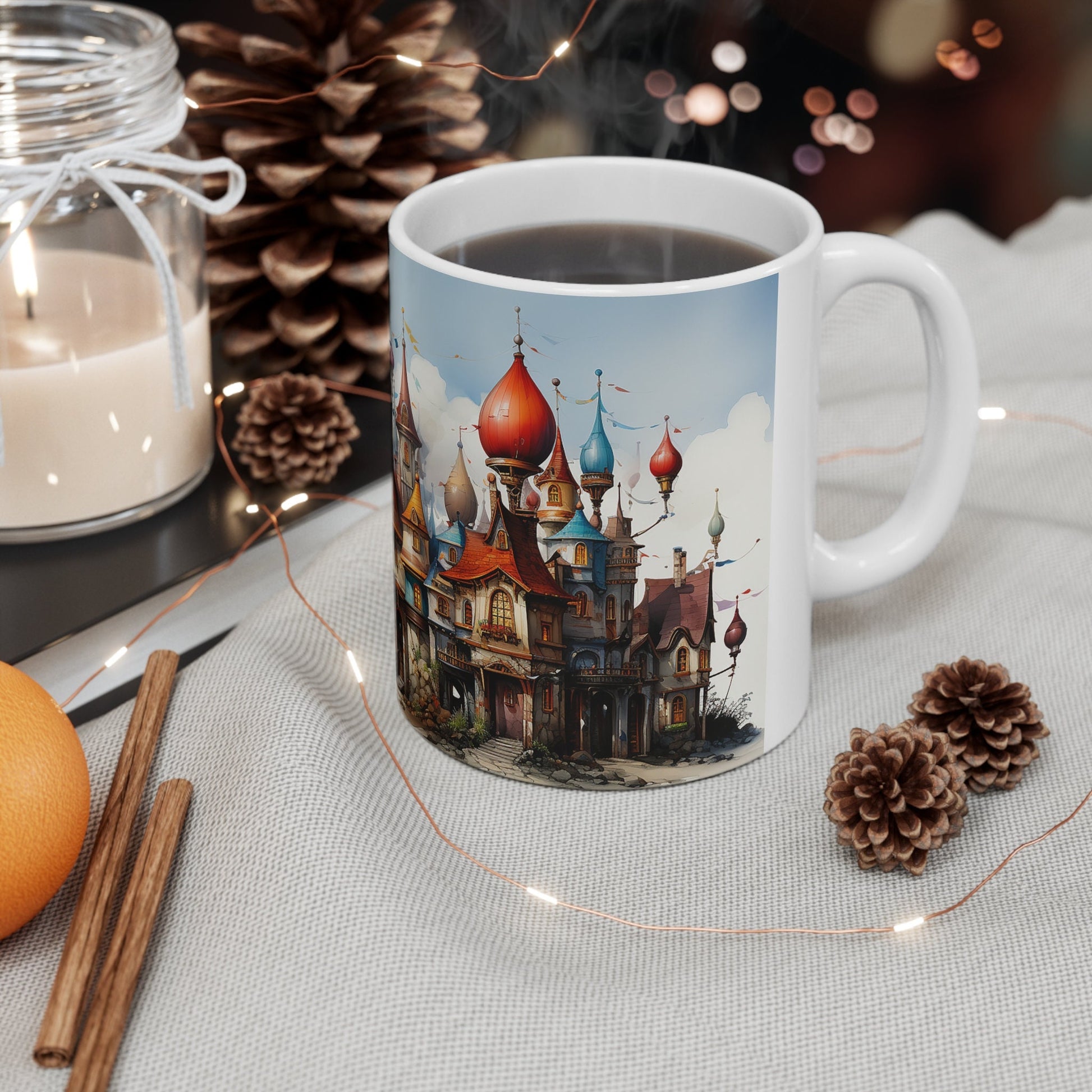 Enchanted Castle Mug, Whimsical Fairy-Tale Coffee Cup, Magical Kingdom Artwork, Fantasy Lover Drinkware, Dreamy Storybook Kitchen Accessory