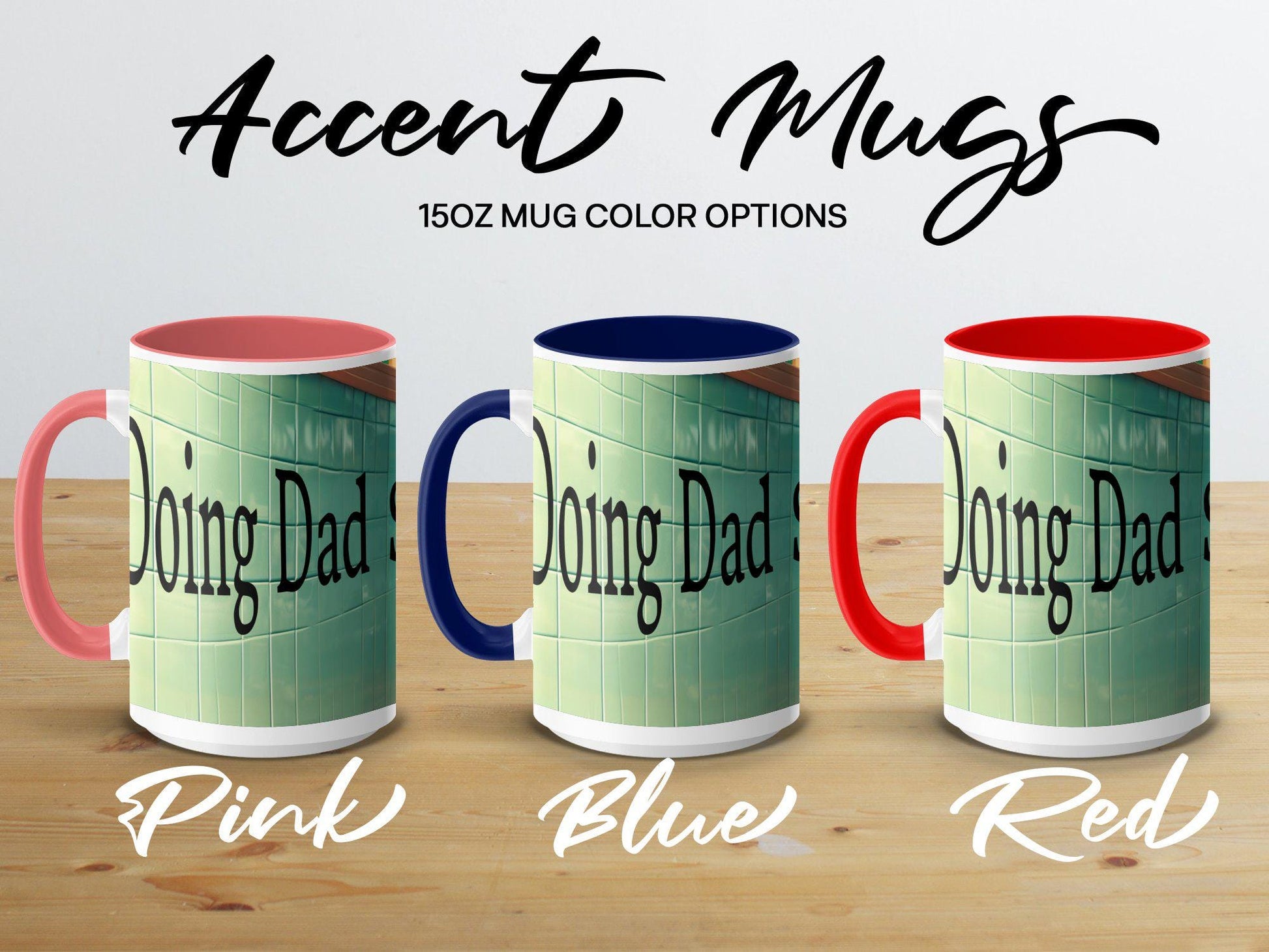 Funny Skeleton Mug, Doing Dad Shit, Design Skelly Humor Ceramic Coffee Cup Unique Gift Idea for Dad, Accent Colors Mug