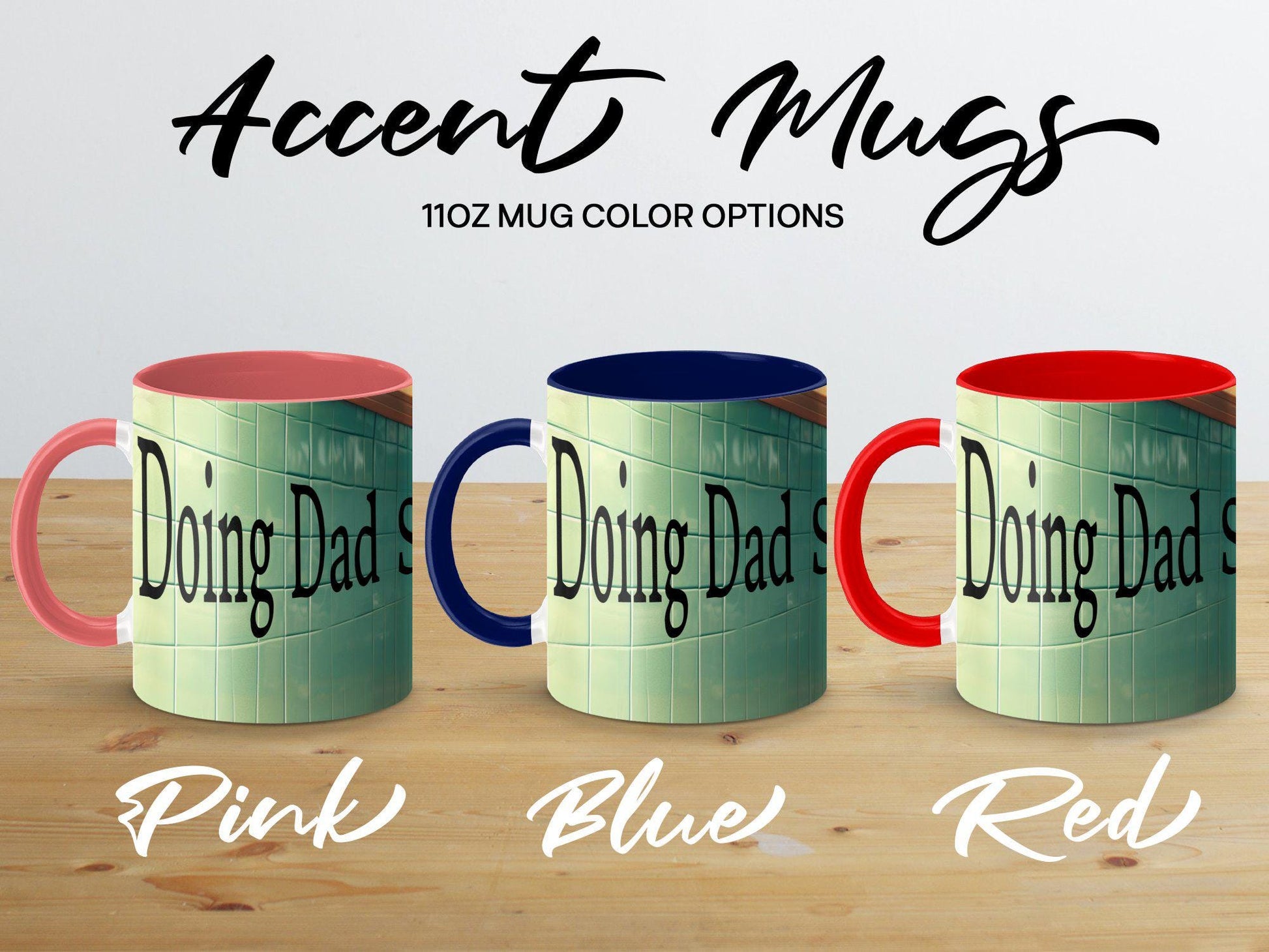 Funny Skeleton Mug, Doing Dad Shit, Design Skelly Humor Ceramic Coffee Cup Unique Gift Idea for Dad, Accent Colors Mug