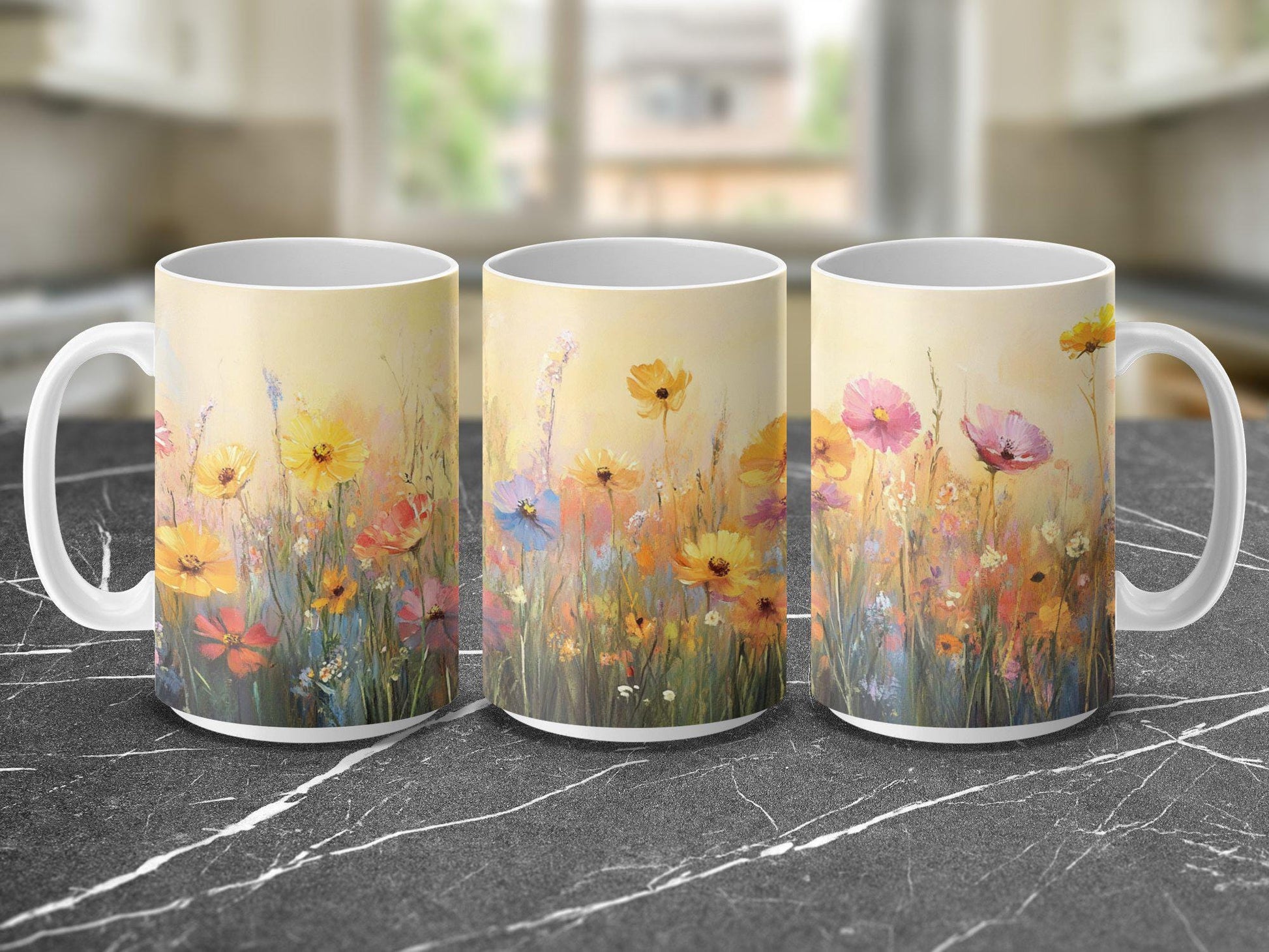 Floral Mug, Colorful Flower Design Mug, Beautiful Nature Art Mug, Vibrant Blossom Coffee Cup, Artistic Floral Print Mug