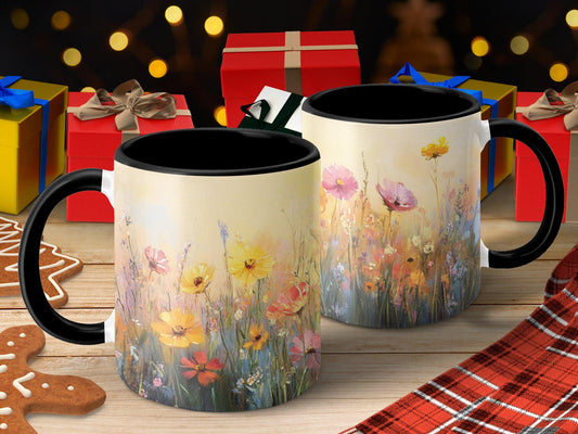 Floral Mug, Colorful Flower Design Mug, Beautiful Nature Art Mug, Vibrant Blossom Coffee Cup, Artistic Floral Print Mug