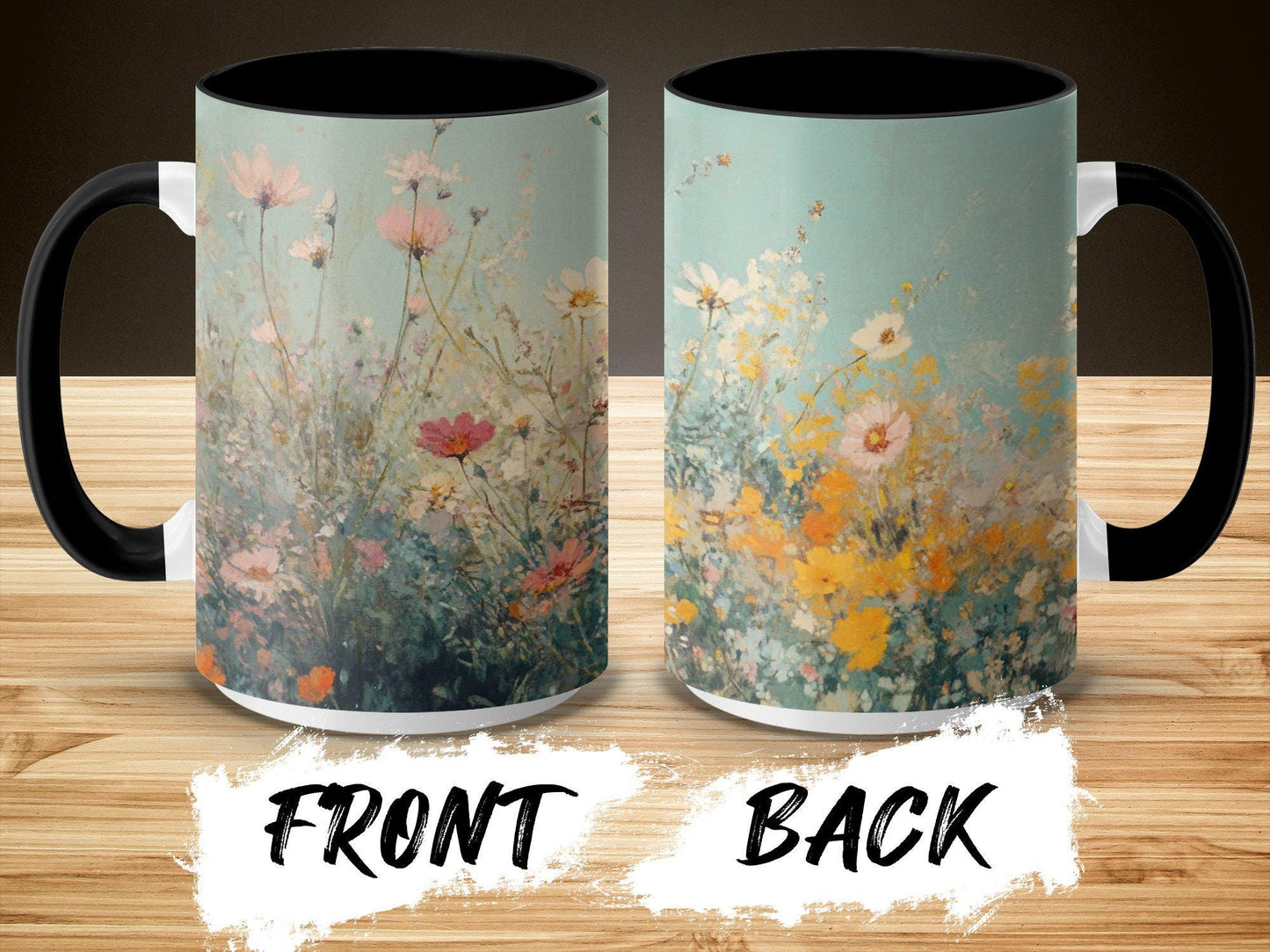 Floral Mug, Botanical Mug, Wildflowers Coffee Cup, Artistic Flower Mug, Nature Inspired Drinkware, Colorful Floral Mug for Tea or Coffee