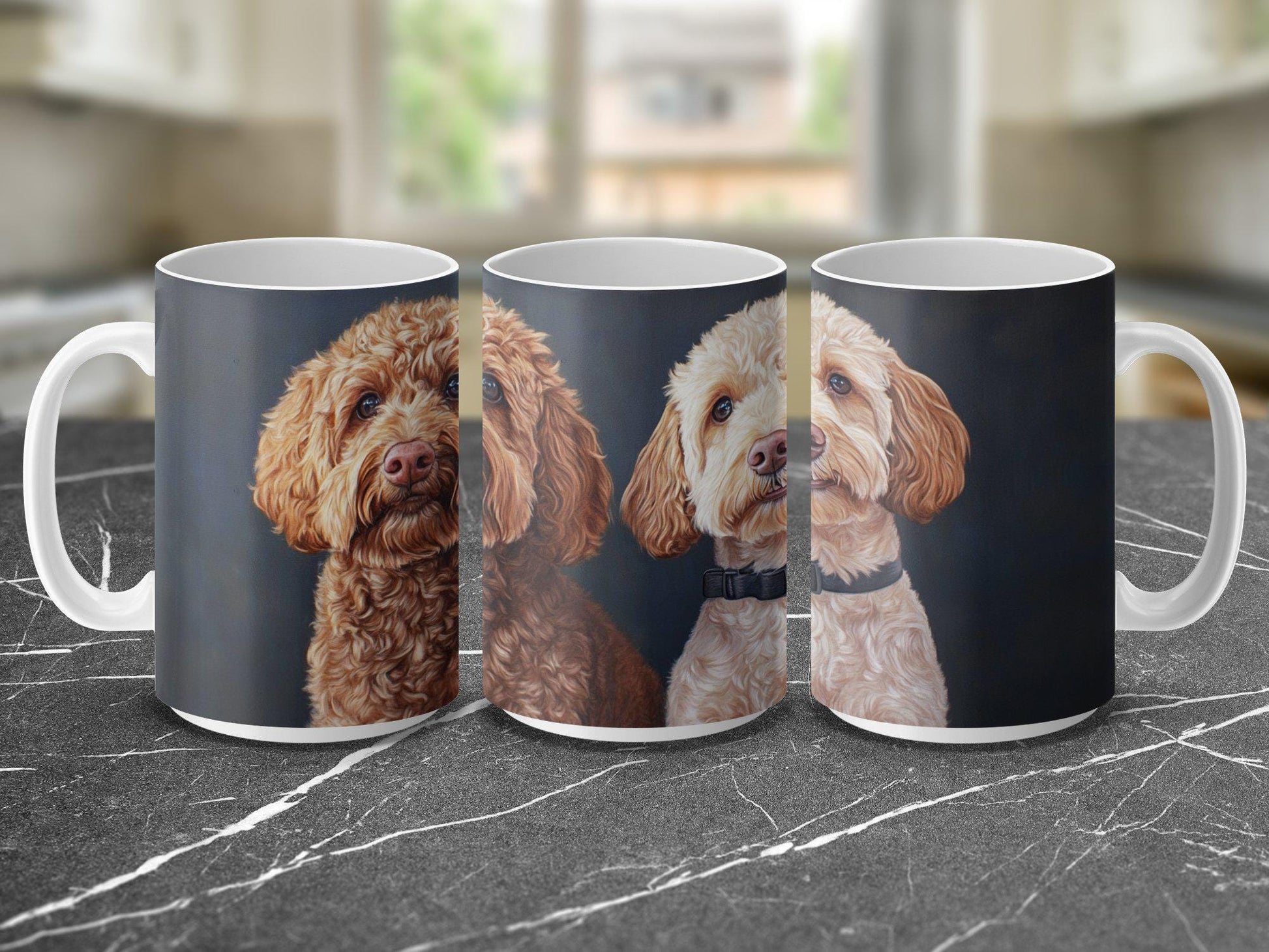 Cute Dog Duo Illustration Coffee Mug, Adorable Dog Lovers Gift, Unique Coffee Mug for Dog Enthusiasts, Perfect Pet Owner Present