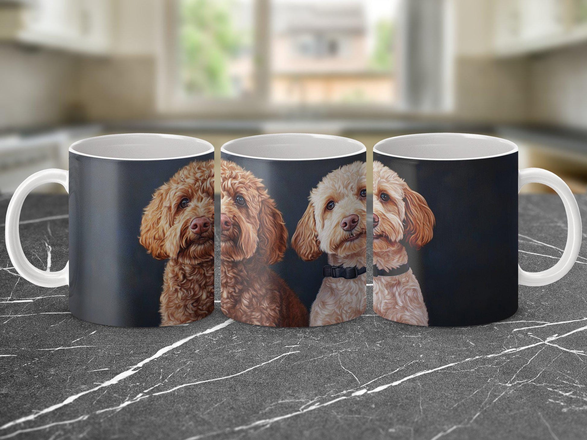 Cute Dog Duo Illustration Coffee Mug, Adorable Dog Lovers Gift, Unique Coffee Mug for Dog Enthusiasts, Perfect Pet Owner Present