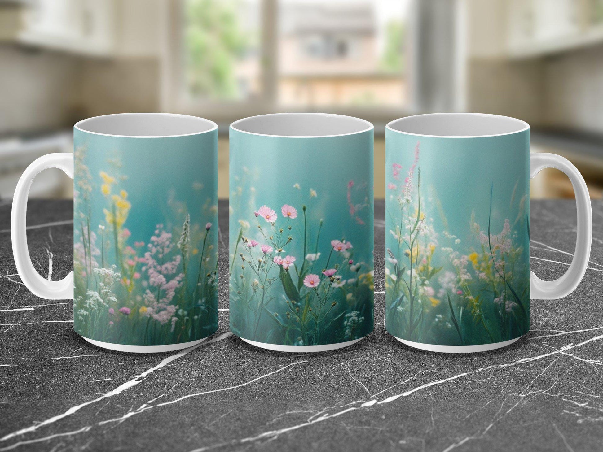 Beautiful Floral Mug, Wildflowers Coffee Cup, Colorful Flowers Tea Mug, Spring Blossoms Mug, Nature Inspired Mug, Flower Lover Gift