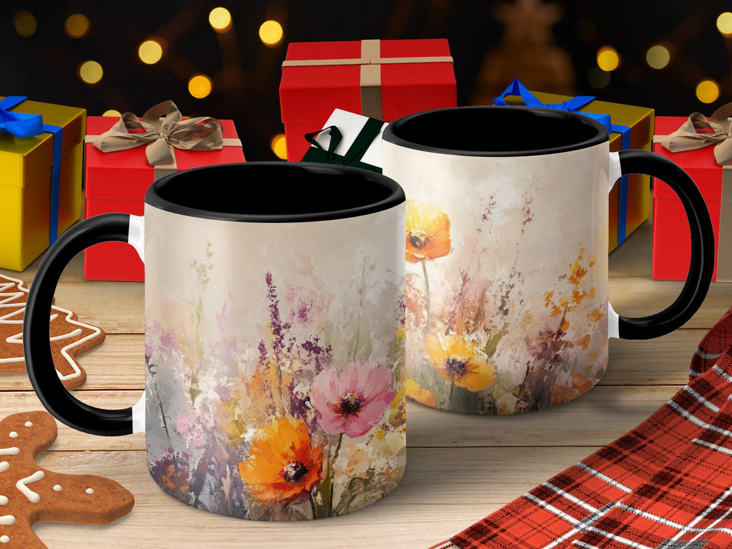 Colorful Floral Watercolor Mug, Artistic Flower Design Mug, Unique Gift for Art Lovers, Beautifully Painted Mug for Tea Coffee