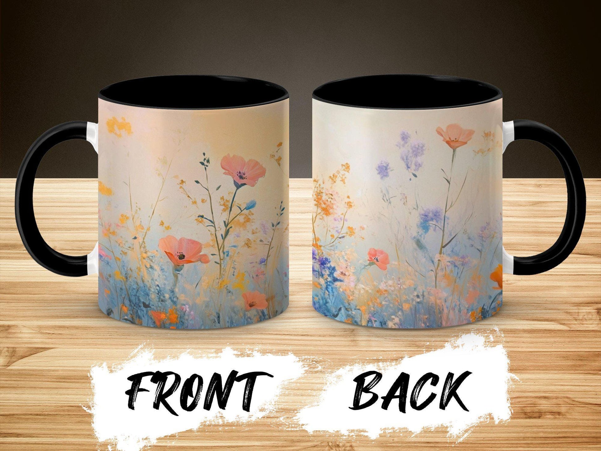 Floral Garden Coffee Mug, Wildflower Pastel Art Mug, Beautiful Spring Flower Cup, Colorful Botanical Nature Mug, Unique Gift Idea