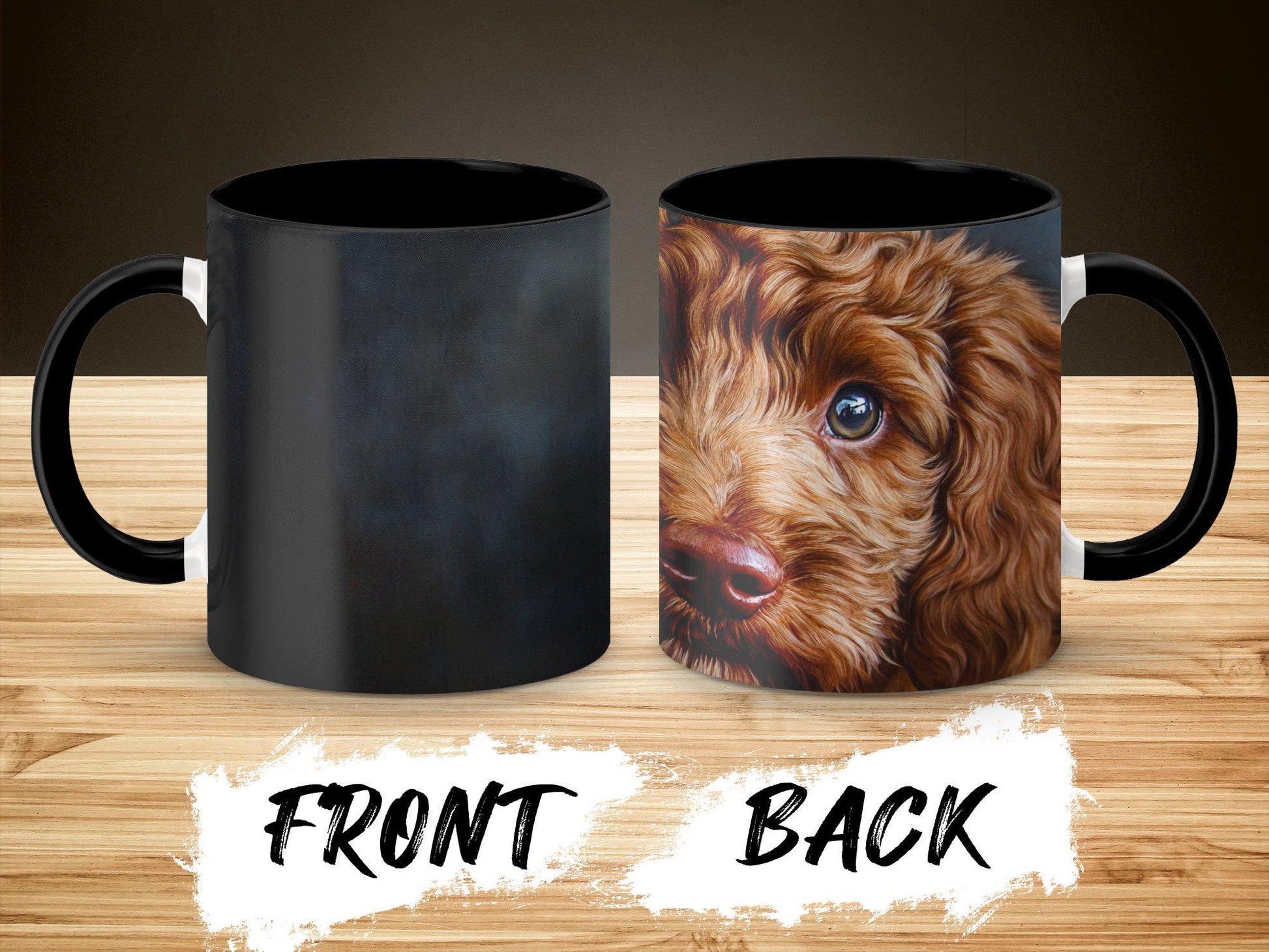 Cute Puppy Dog Art Mug, Adorable Brown Puppy Eyes Coffee Cup, Perfect Gift for Dog Lovers, Decorative Pet Lover Mug, Cute Dog Gift