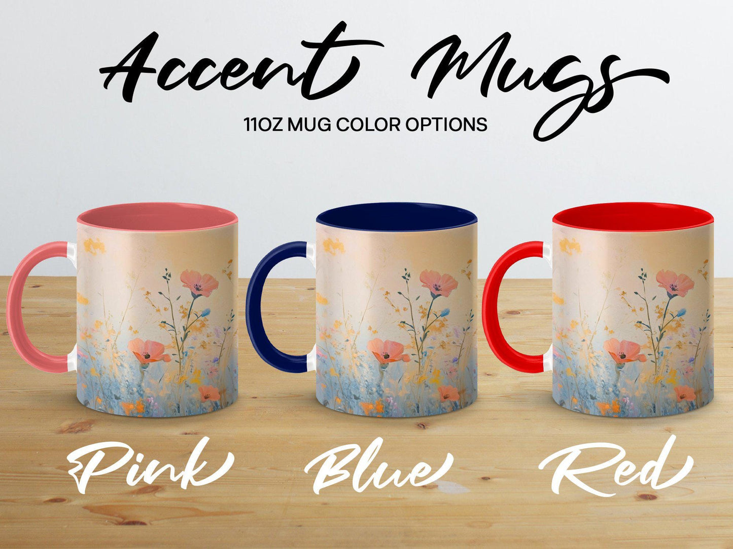 Floral Garden Coffee Mug, Wildflower Pastel Art Mug, Beautiful Spring Flower Cup, Colorful Botanical Nature Mug, Unique Gift Idea