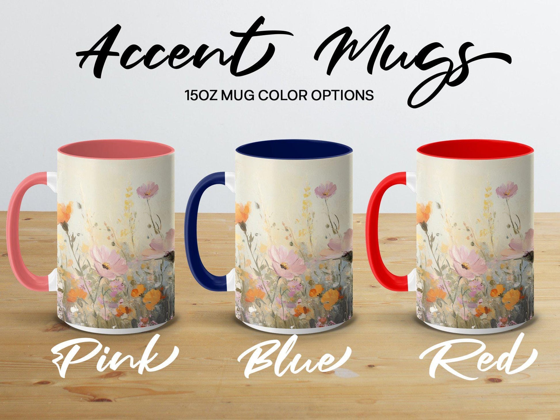 Colorful Floral Mug, Wildflower Coffee Cup, Artistic Garden Blooms, Unique Botanic Art, Nature Inspired Drinkware, Gift Idea