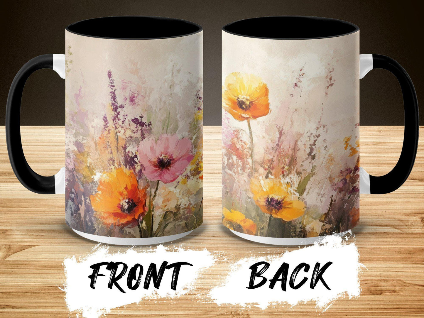 Colorful Floral Watercolor Mug, Artistic Flower Design Mug, Unique Gift for Art Lovers, Beautifully Painted Mug for Tea Coffee