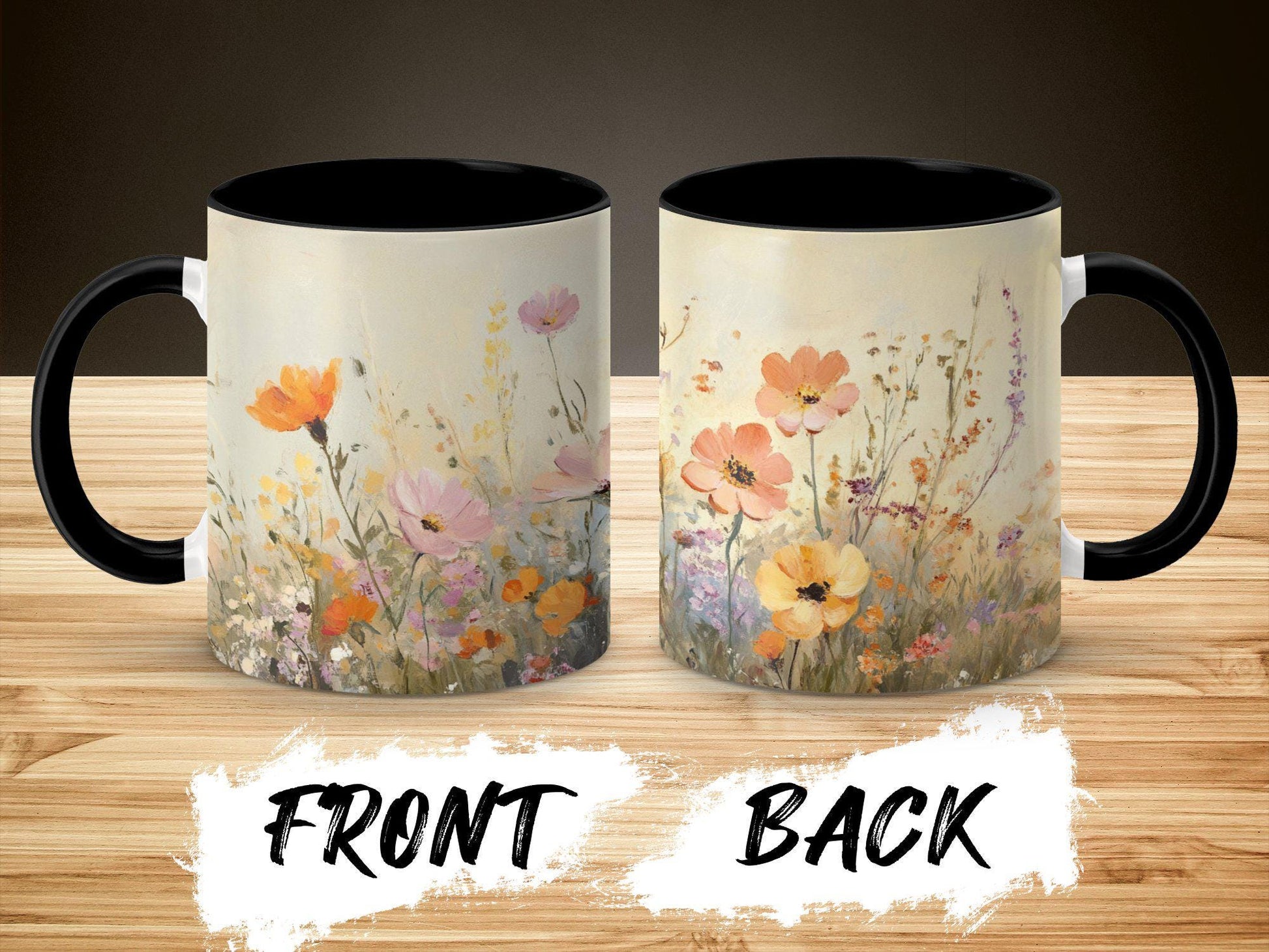 Colorful Floral Mug, Wildflower Coffee Cup, Artistic Garden Blooms, Unique Botanic Art, Nature Inspired Drinkware, Gift Idea