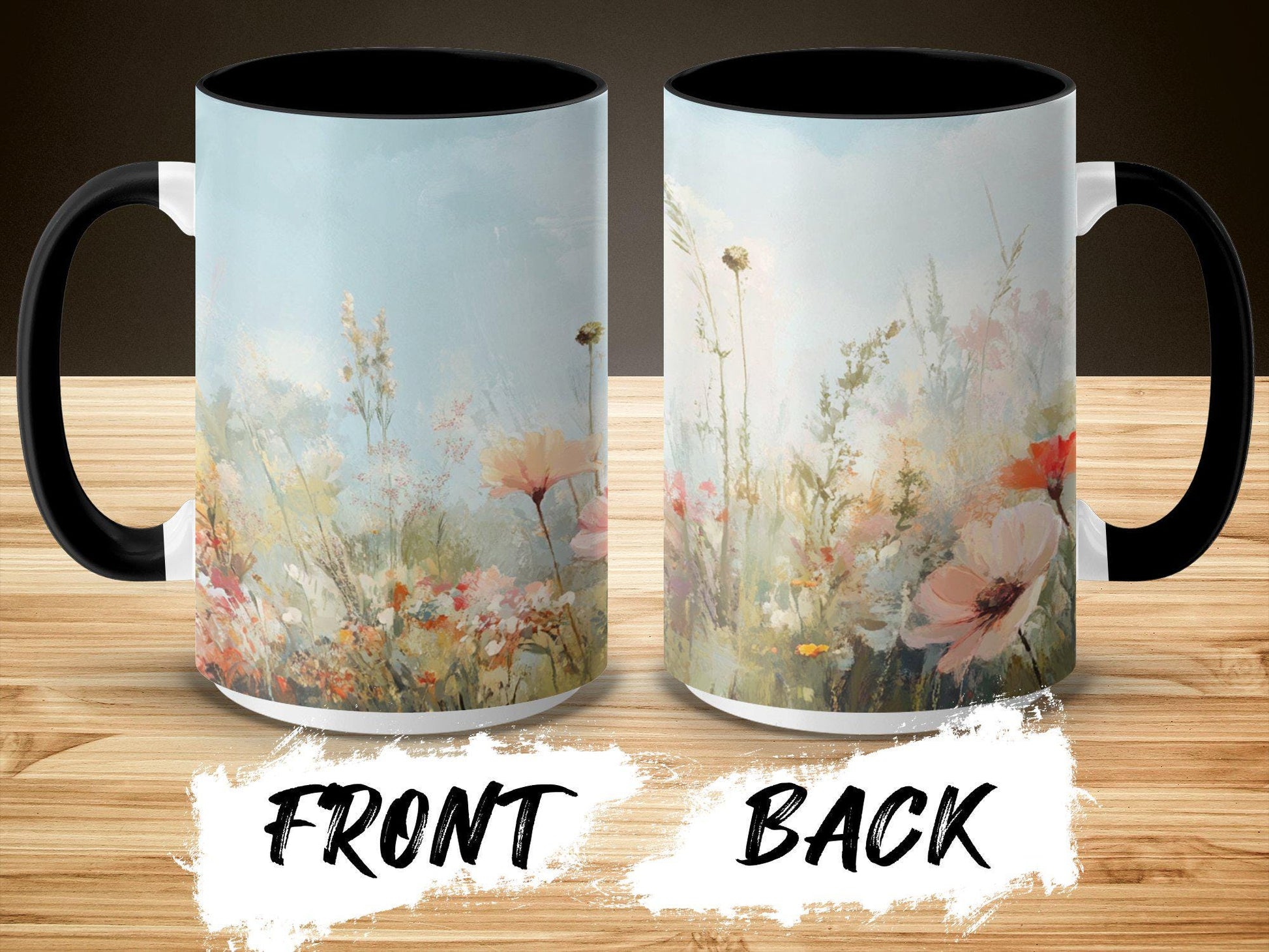 Floral Meadow Art Mug, Inspirational Flower Design, Springtime Blossoms, Nature Lover Gift, Morning Coffee Mug