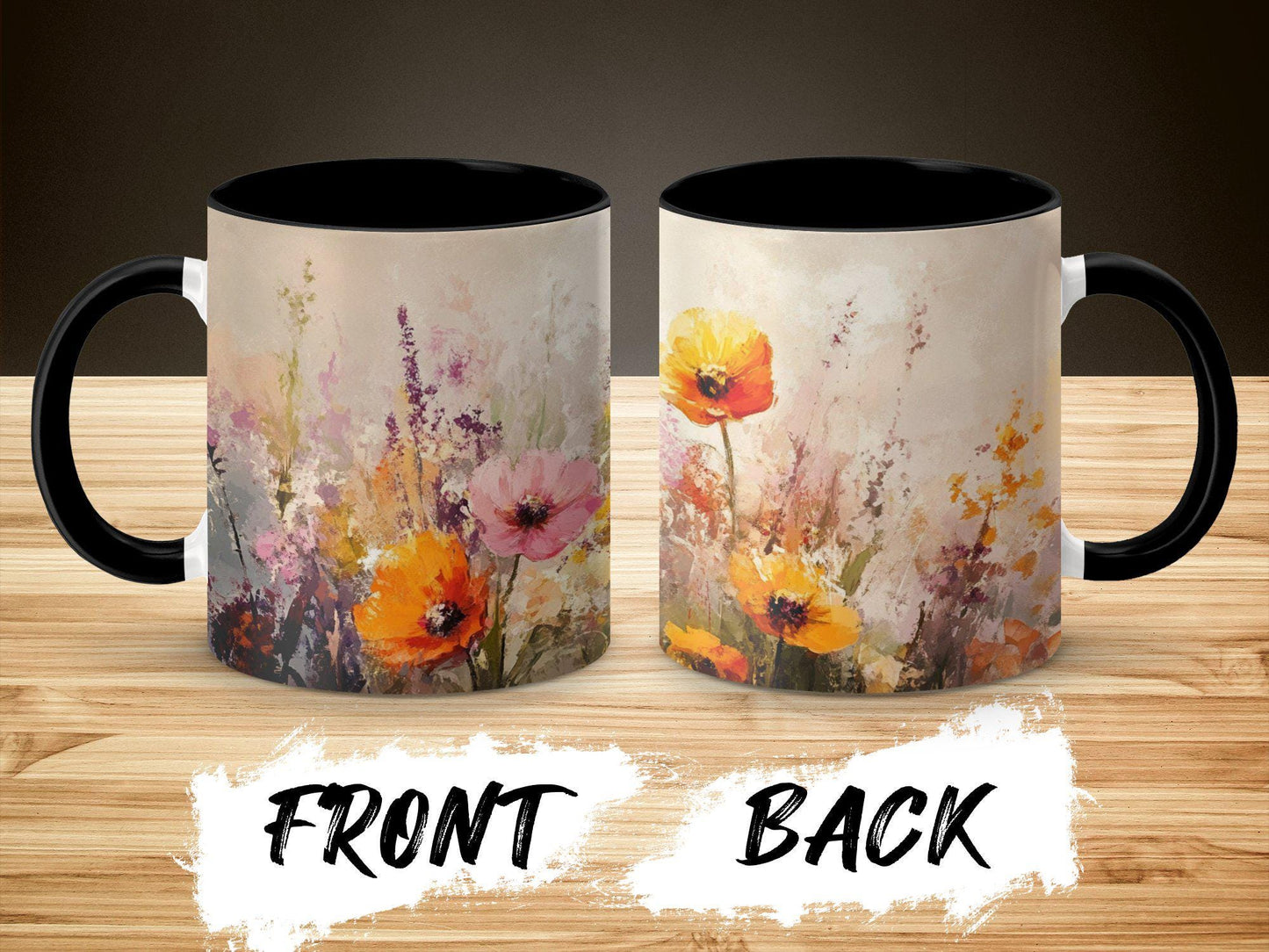 Colorful Floral Watercolor Mug, Artistic Flower Design Mug, Unique Gift for Art Lovers, Beautifully Painted Mug for Tea Coffee