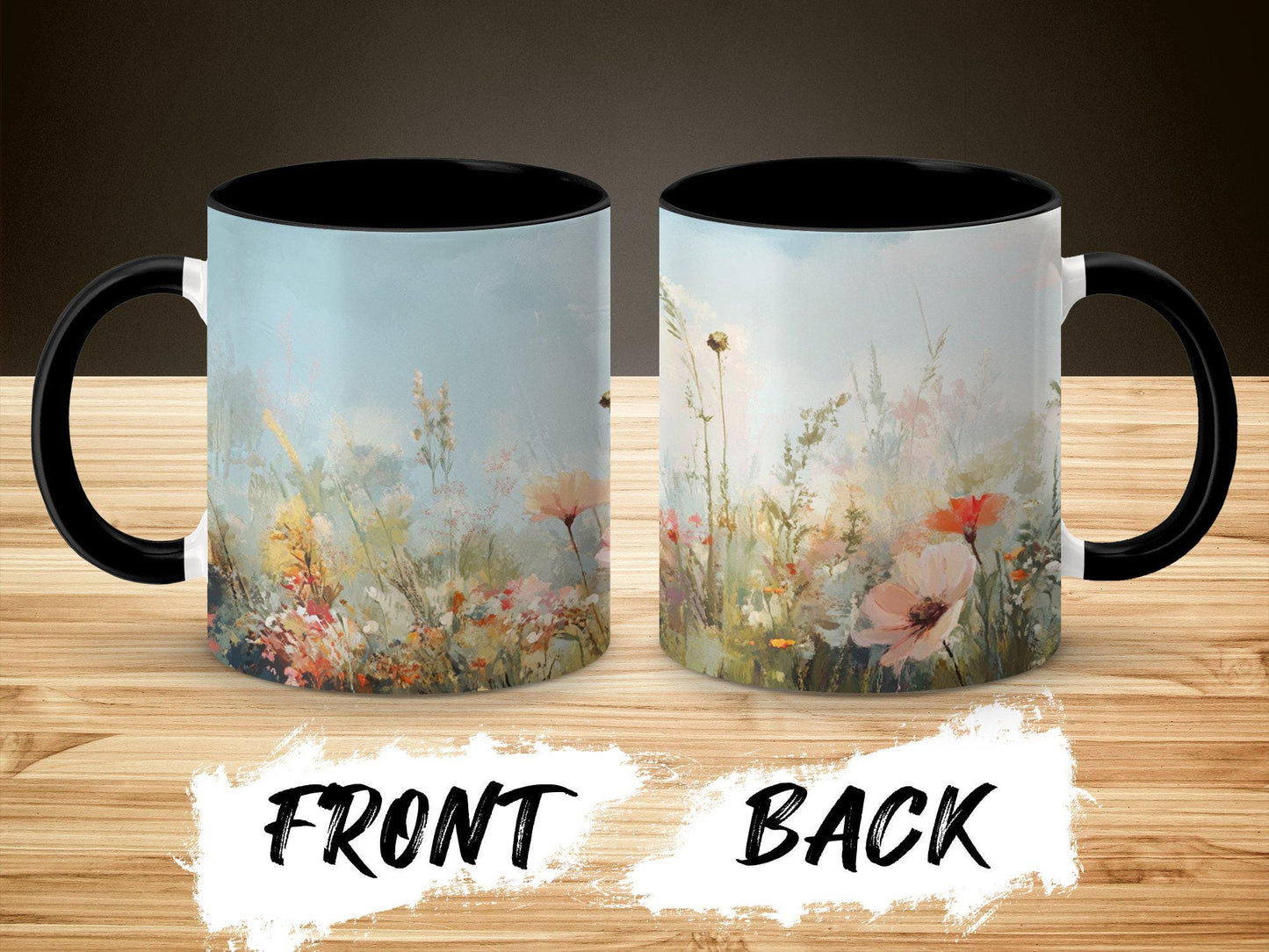 Floral Meadow Art Mug, Inspirational Flower Design, Springtime Blossoms, Nature Lover Gift, Morning Coffee Mug