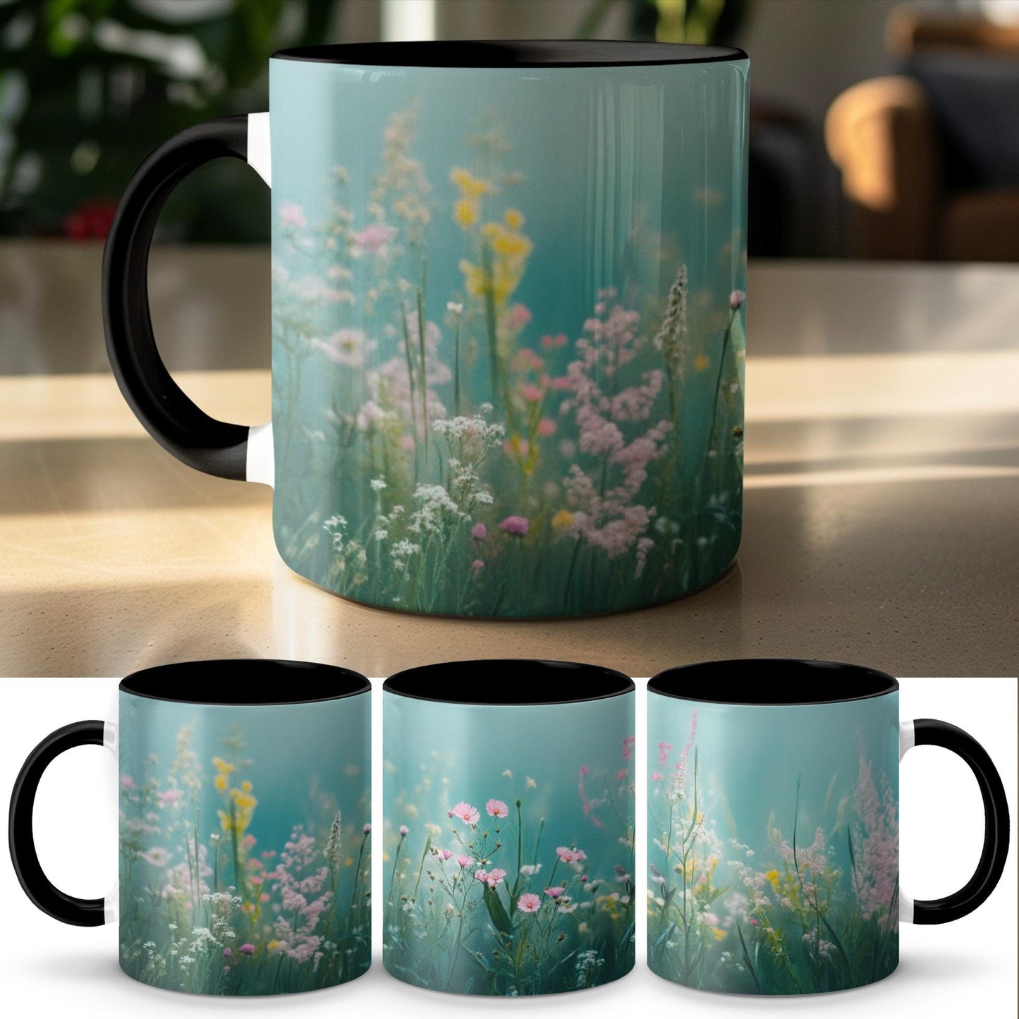 Beautiful Floral Mug, Wildflowers Coffee Cup, Colorful Flowers Tea Mug, Spring Blossoms Mug, Nature Inspired Mug, Flower Lover Gift