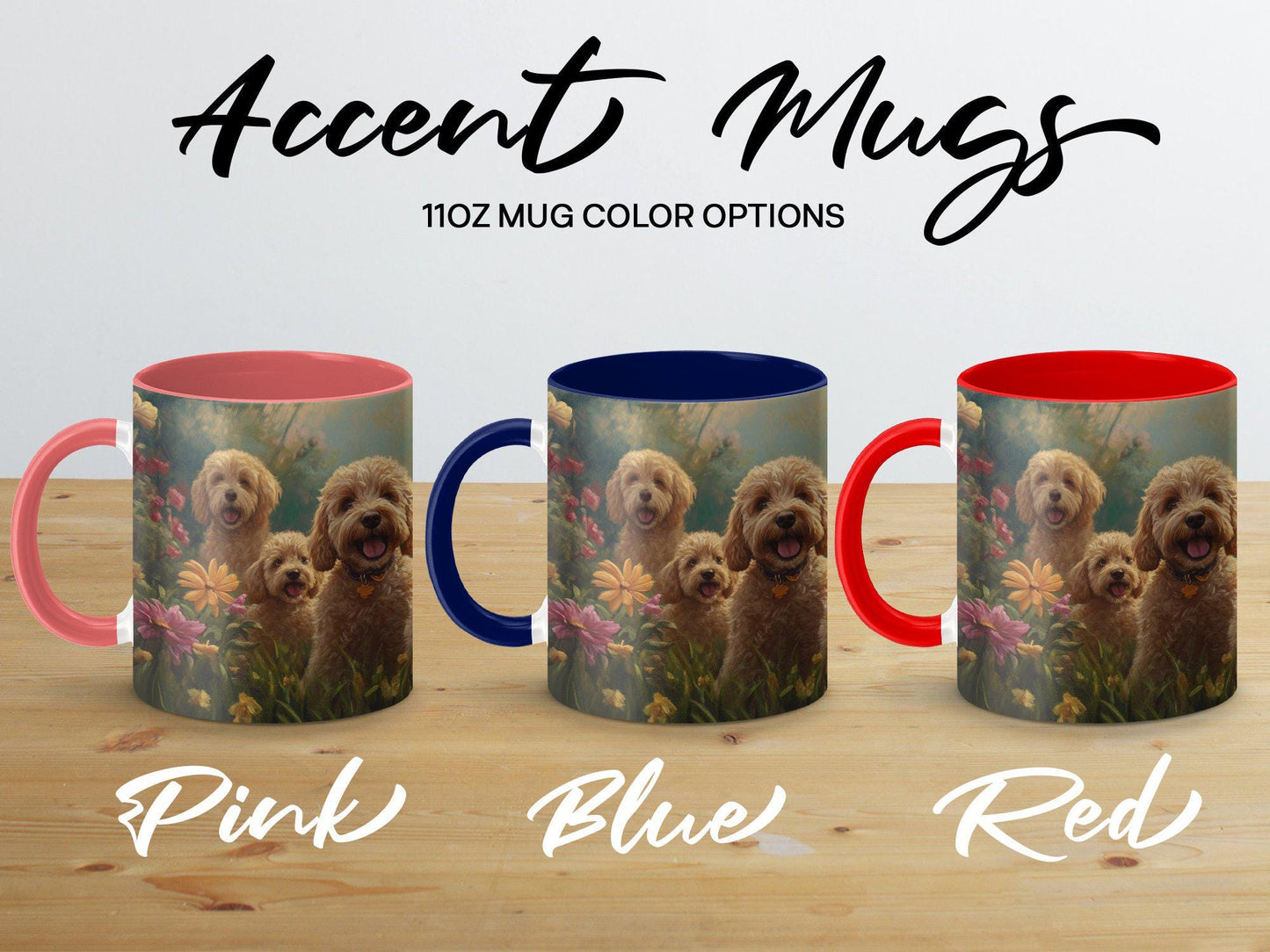 Cute Dogs in Flower Garden Mug, Dog Lovers Coffee Cup, Adorable Puppy Mugs, Perfect Gift for Pet Owners, Animal Themed Mug