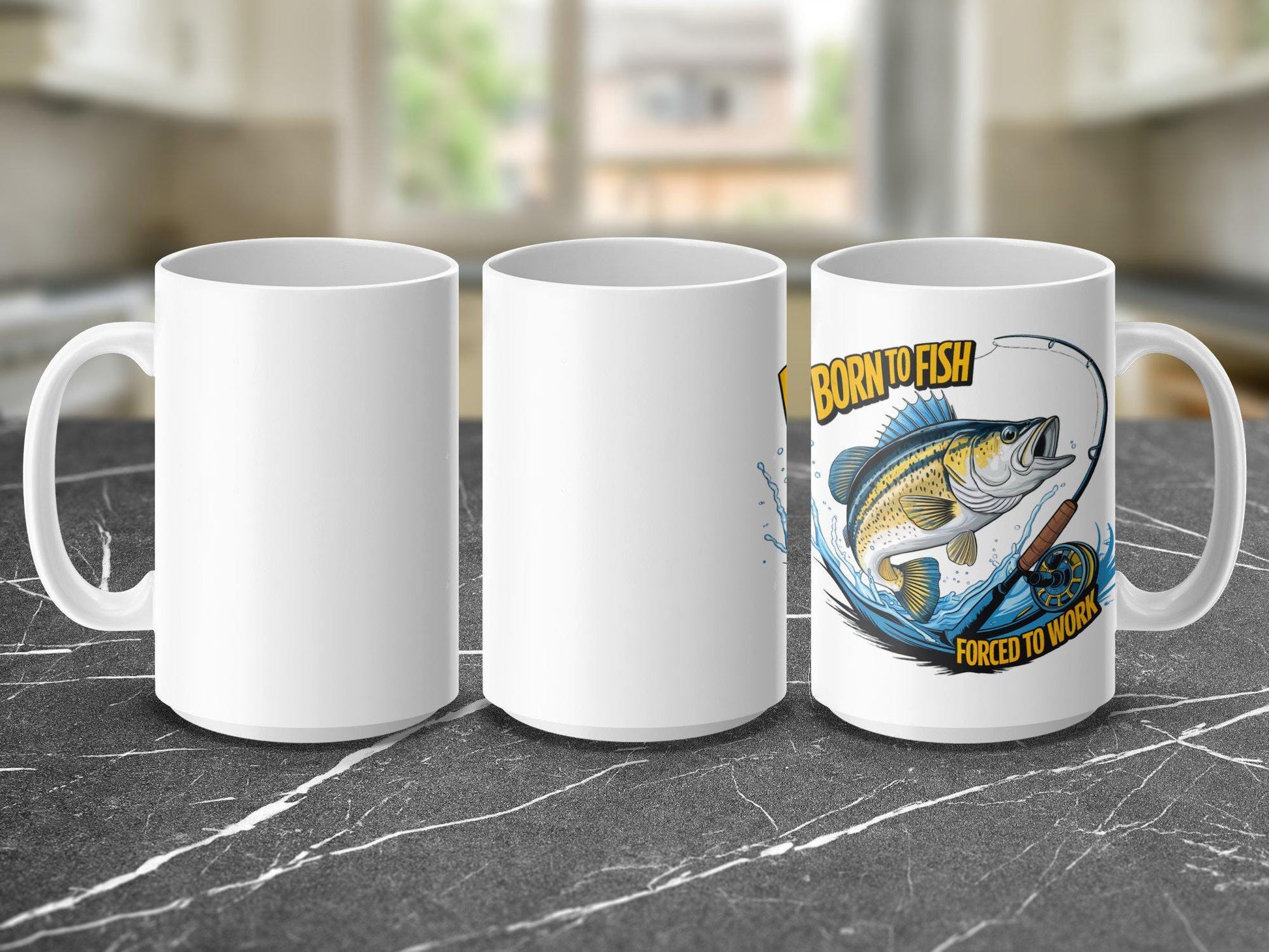 Funny Fishing Mug, Novelty Coffee Mug for Fishermen, Gift for Fishing Lovers, Perfect Fishing Mug for Work, Born to Fish, 11oz Mug