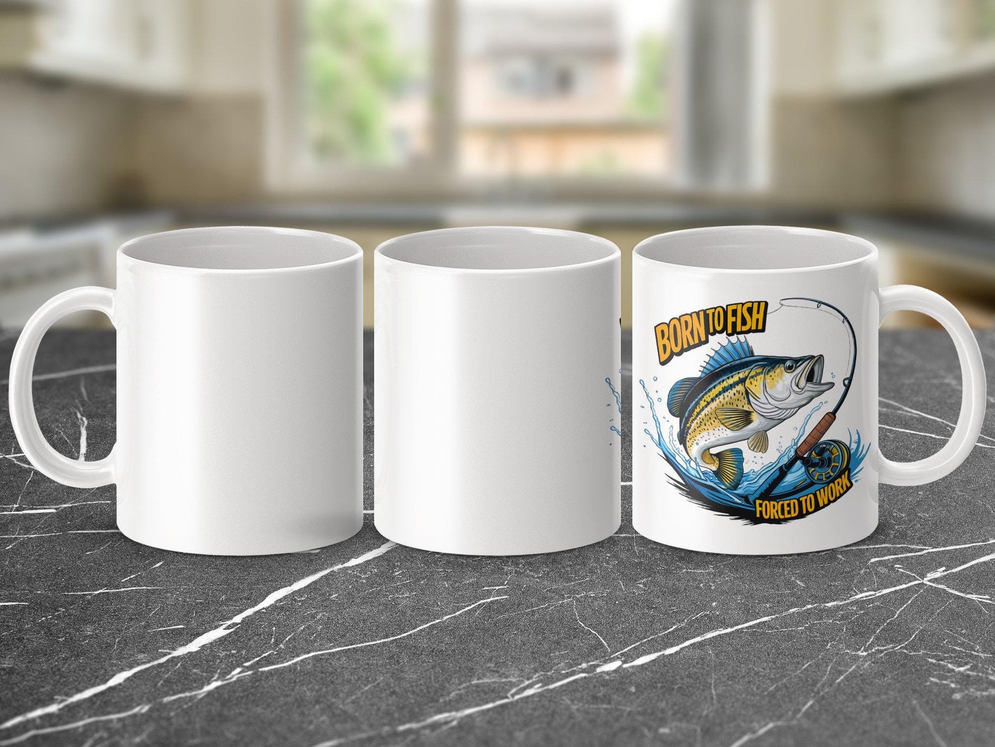 Funny Fishing Mug, Novelty Coffee Mug for Fishermen, Gift for Fishing Lovers, Perfect Fishing Mug for Work, Born to Fish, 11oz Mug