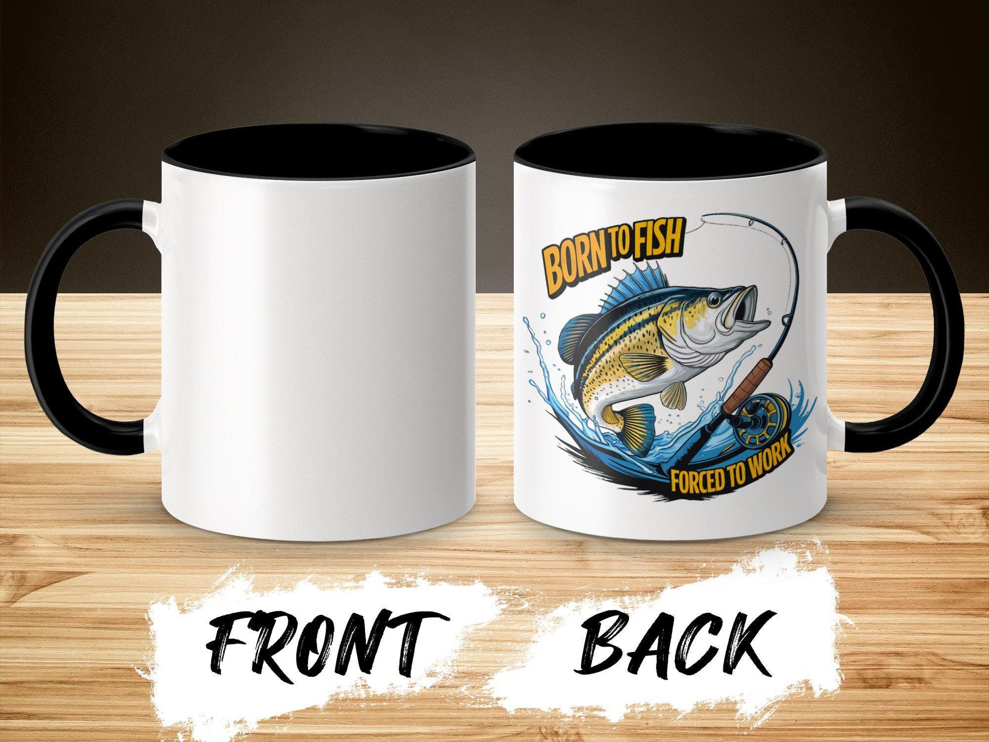 Funny Fishing Mug, Novelty Coffee Mug for Fishermen, Gift for Fishing Lovers, Perfect Fishing Mug for Work, Born to Fish, 11oz Mug