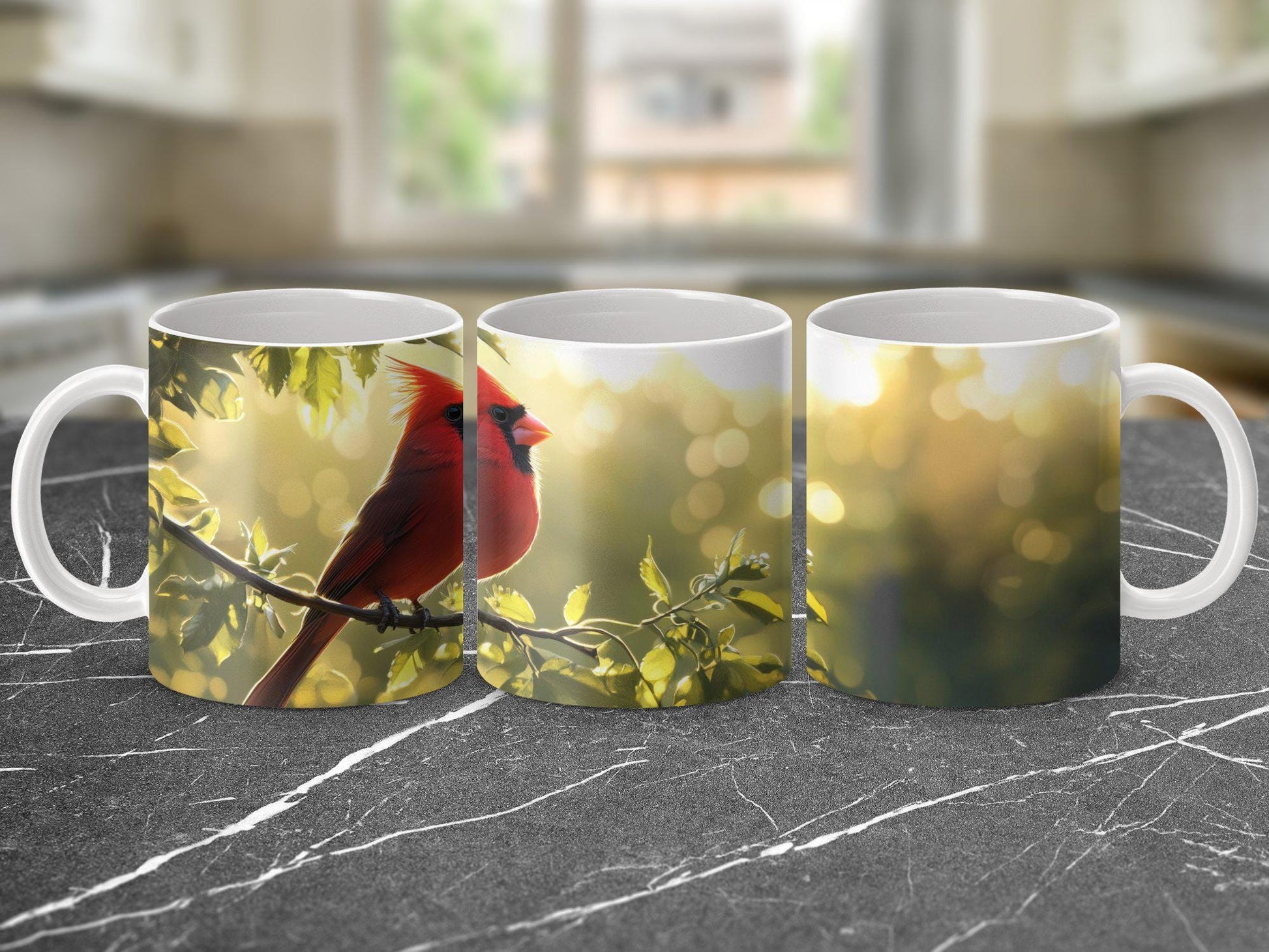 Red Cardinal Bird Mug, Nature Inspired Coffee Cup, Vibrant Bird Design, Bird Watching Enthusiast Gift, Unique Bird Lover Mug, Morning Coffee