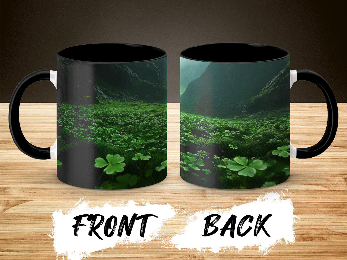 Enchanting Shamrock Mug Featuring Lush Green Clover Field Design Perfect for Morning Coffee Tea Gifts