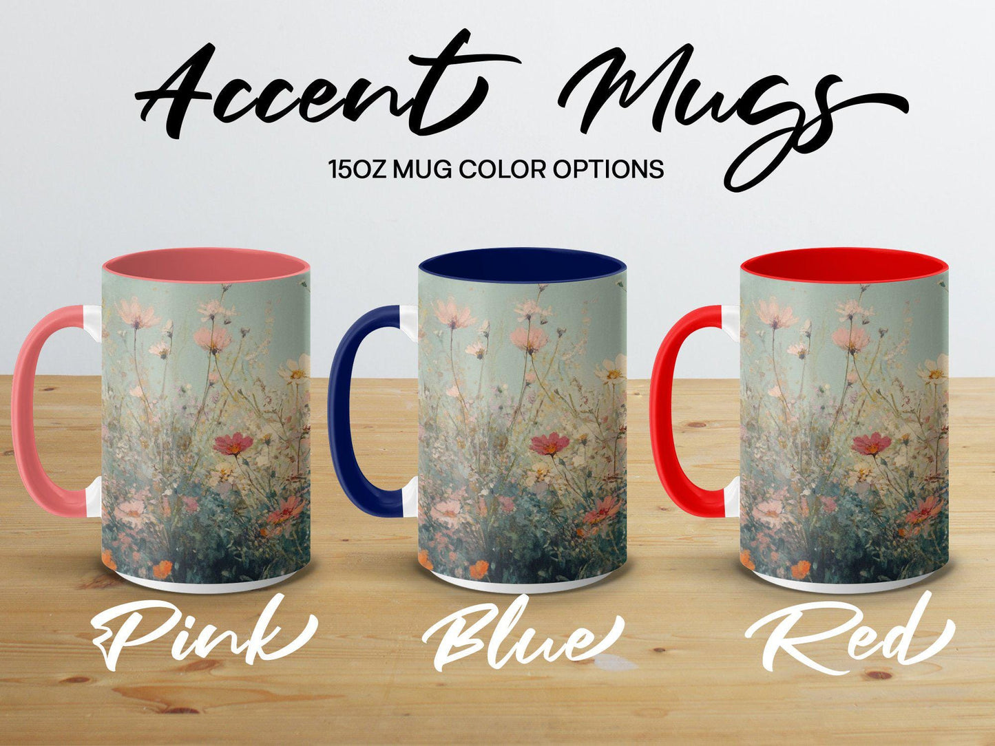 Floral Mug, Botanical Mug, Wildflowers Coffee Cup, Artistic Flower Mug, Nature Inspired Drinkware, Colorful Floral Mug for Tea or Coffee