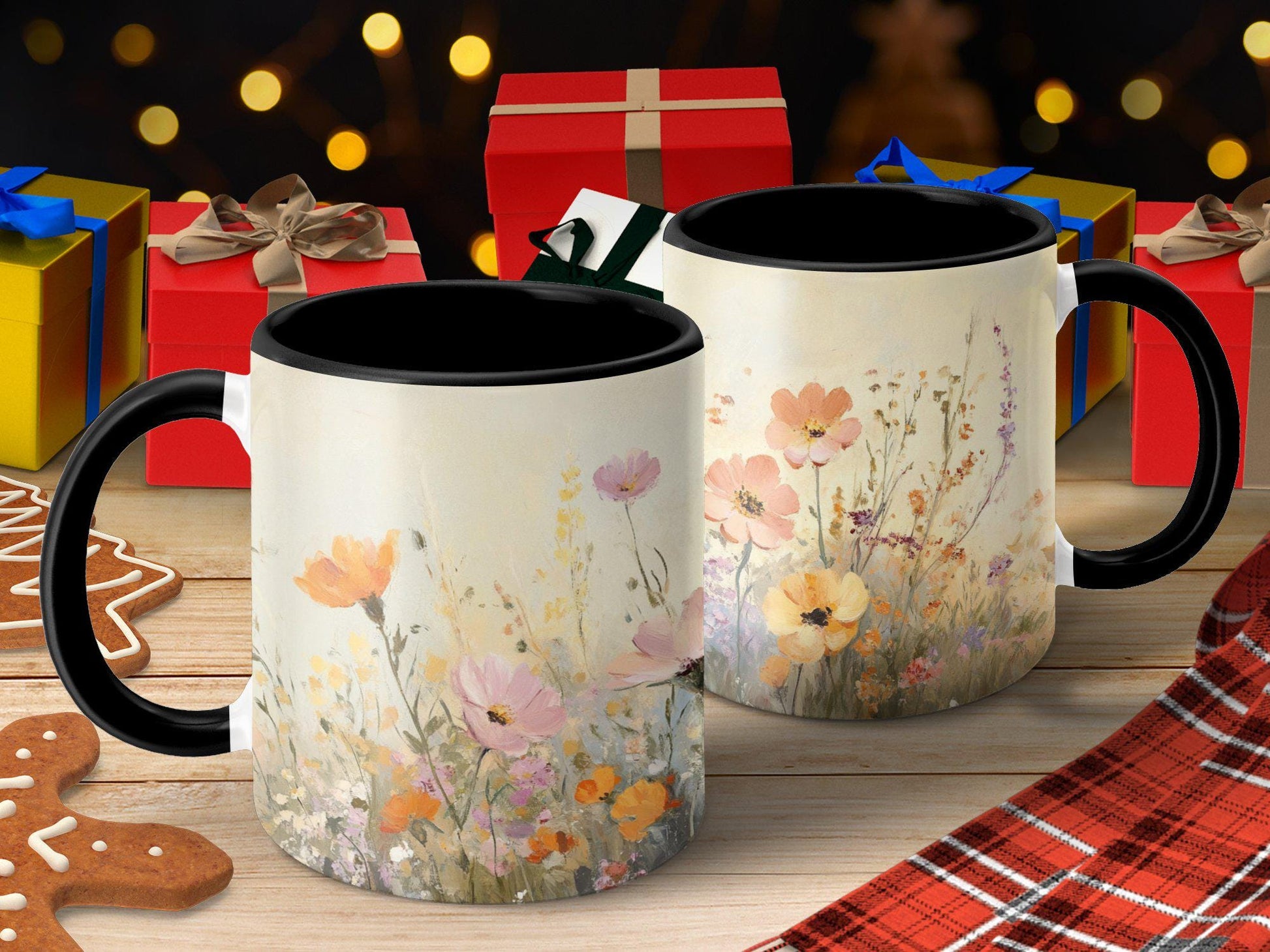 Colorful Floral Mug, Wildflower Coffee Cup, Artistic Garden Blooms, Unique Botanic Art, Nature Inspired Drinkware, Gift Idea