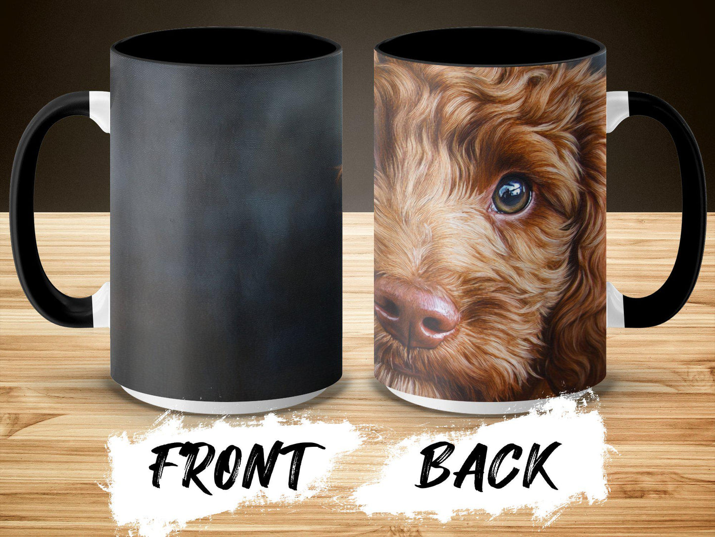 Cute Puppy Dog Art Mug, Adorable Brown Puppy Eyes Coffee Cup, Perfect Gift for Dog Lovers, Decorative Pet Lover Mug, Cute Dog Gift