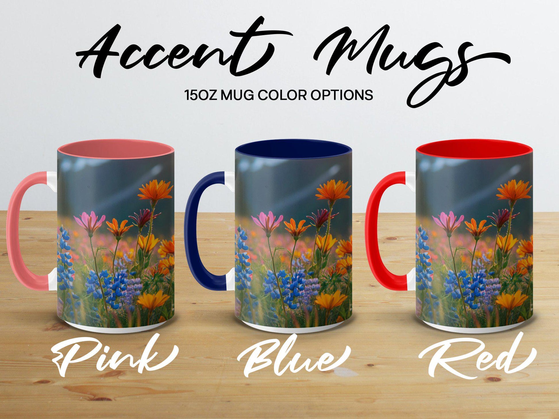 Colorful Wildflowers Sunrise Mug, Nature Inspired Coffee Cup, Vibrant Floral Scene, Perfect Gift for Flower Lovers, Artistic Mug