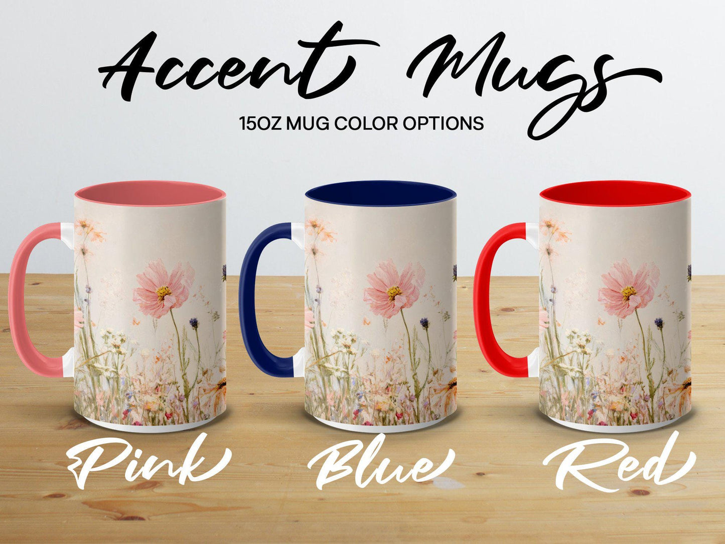 Floral Mug with Wildflowers Pastel Colors Cozy Tea Coffee Cup Gift for Nature Lovers Unique Handcrafted Drinkware Artful Design