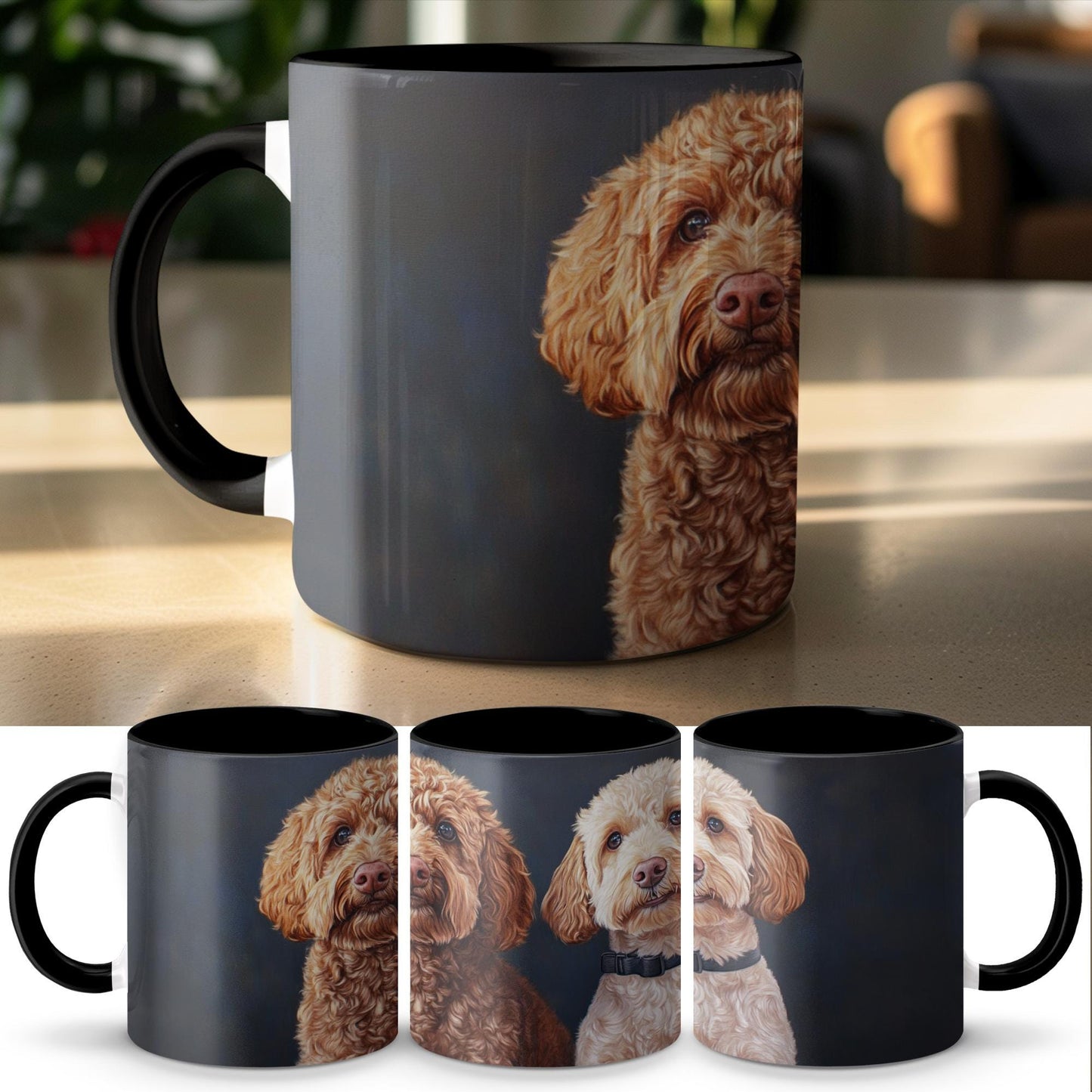 Cute Dog Duo Illustration Coffee Mug, Adorable Dog Lovers Gift, Unique Coffee Mug for Dog Enthusiasts, Perfect Pet Owner Present