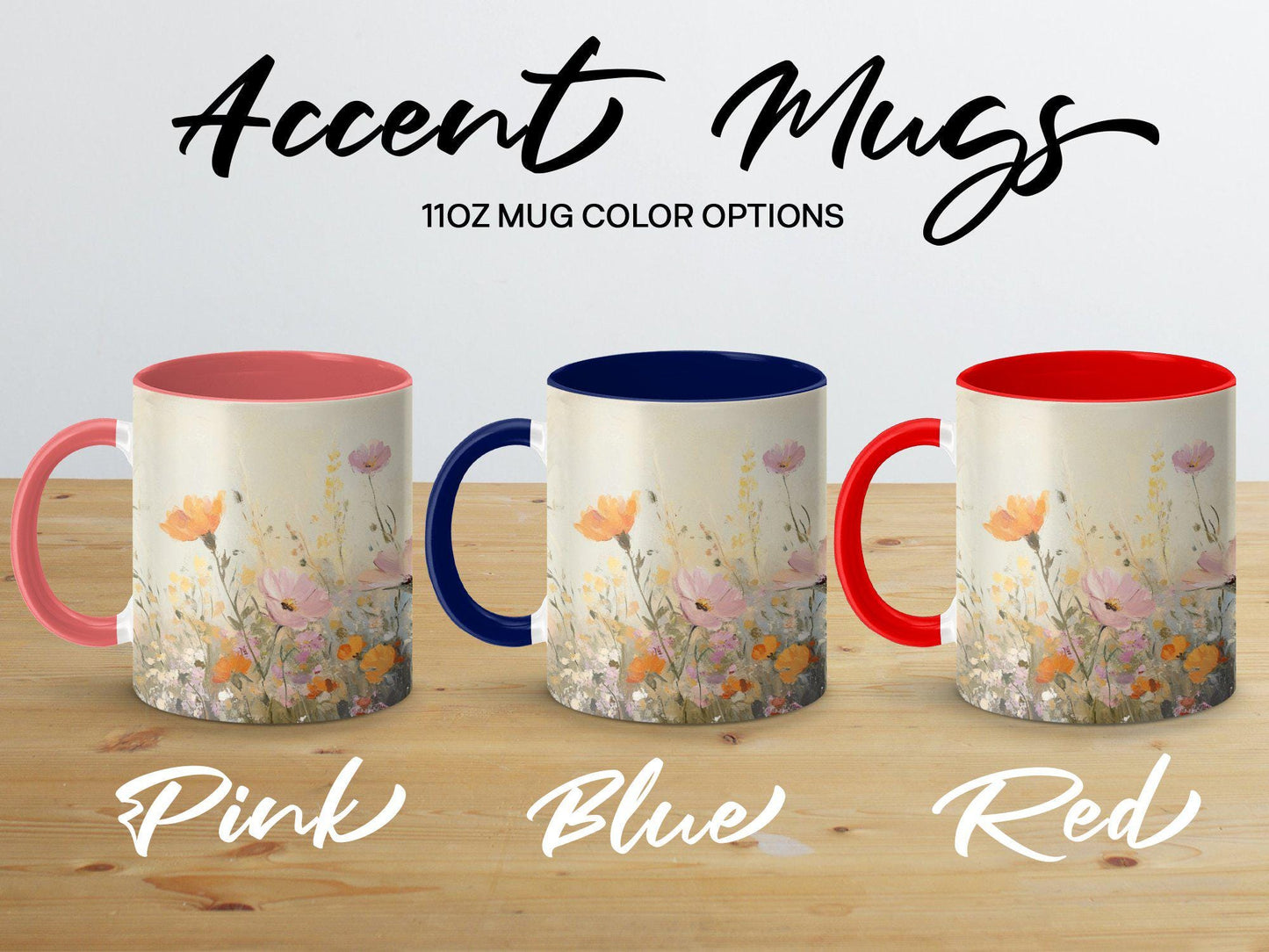 Colorful Floral Mug, Wildflower Coffee Cup, Artistic Garden Blooms, Unique Botanic Art, Nature Inspired Drinkware, Gift Idea