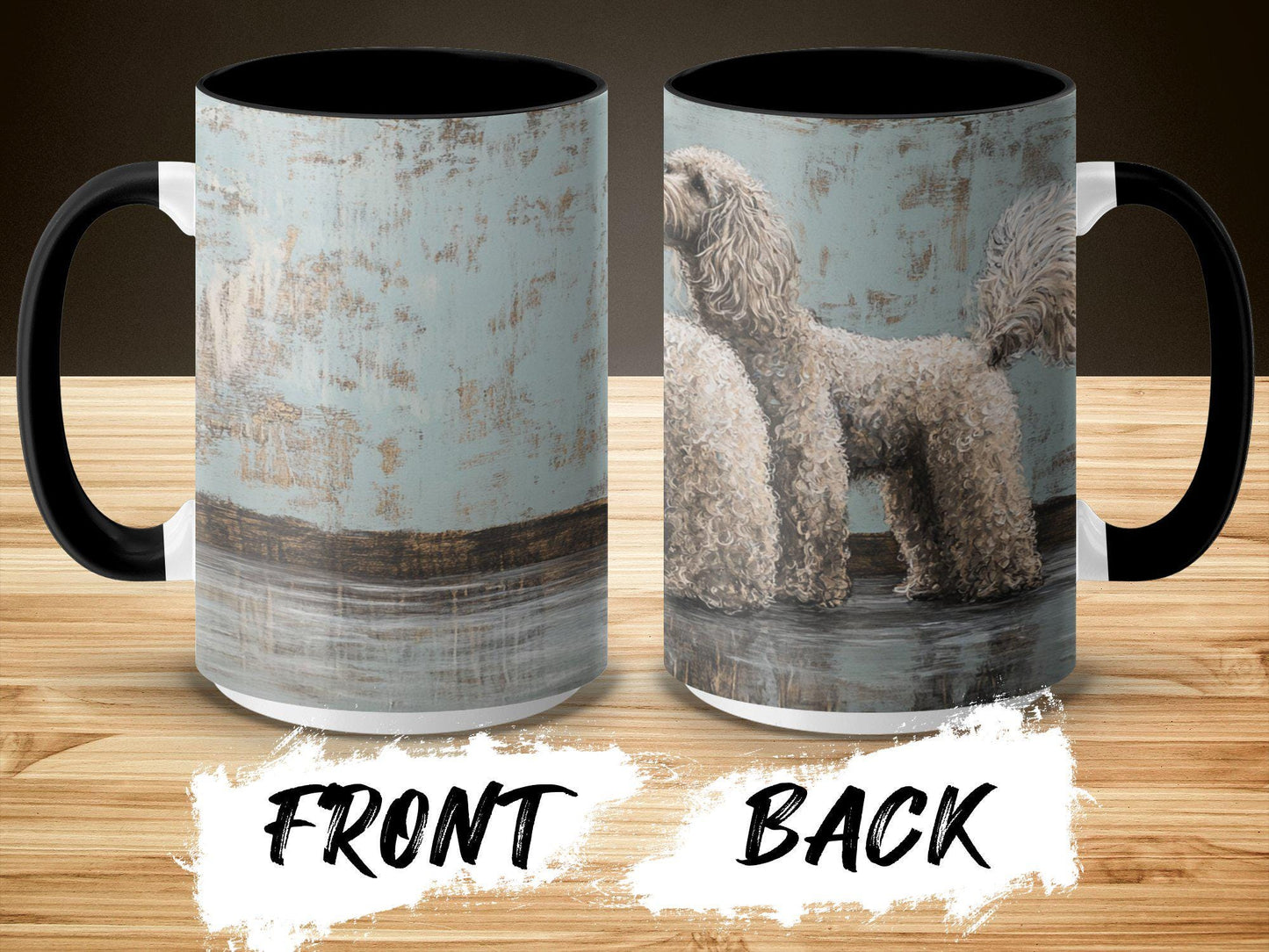 Cute Dog Duo Mug, Unique Dog Lover Gift, Artistic Pet Mug, Fluffy Dog Print, Dog Owner Mug, Dog Art Mug, Coffee Tea Mug, Gift for Animal