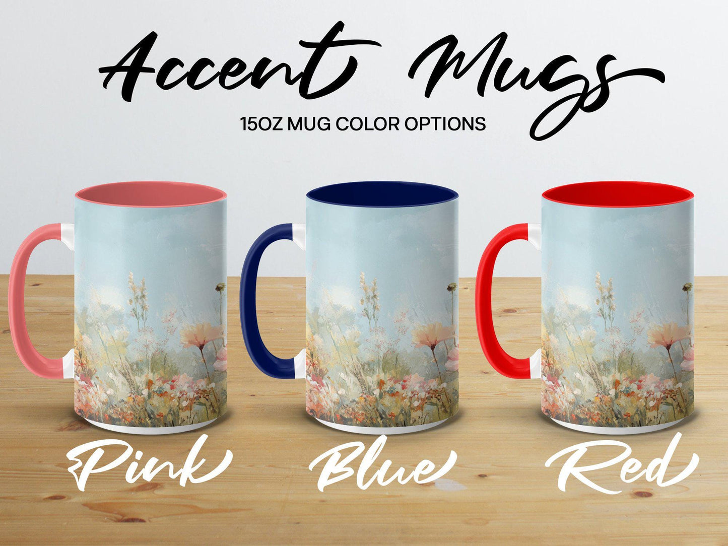 Floral Meadow Art Mug, Inspirational Flower Design, Springtime Blossoms, Nature Lover Gift, Morning Coffee Mug