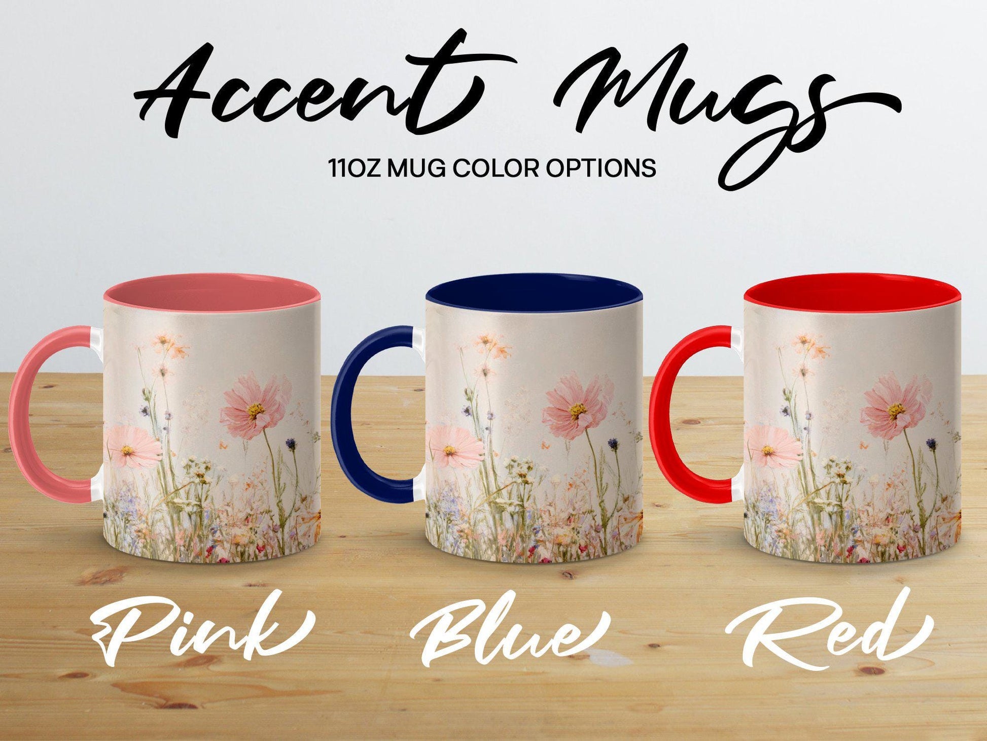 Floral Mug with Wildflowers Pastel Colors Cozy Tea Coffee Cup Gift for Nature Lovers Unique Handcrafted Drinkware Artful Design