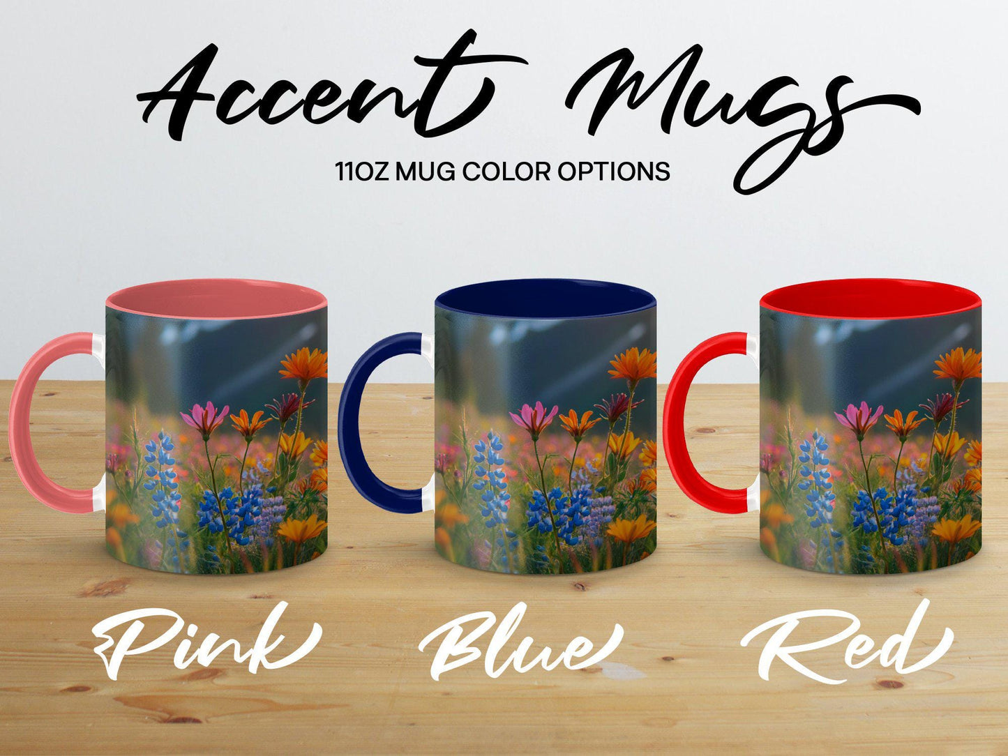 Colorful Wildflowers Sunrise Mug, Nature Inspired Coffee Cup, Vibrant Floral Scene, Perfect Gift for Flower Lovers, Artistic Mug