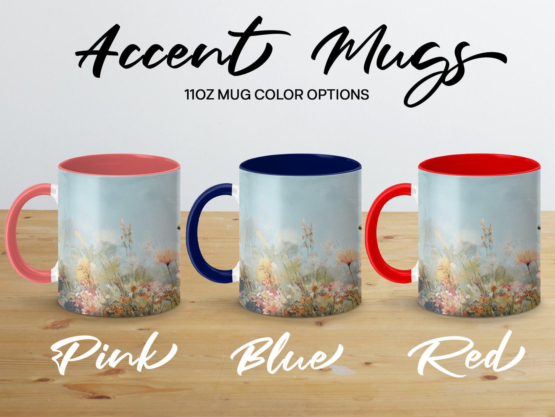 Floral Meadow Art Mug, Inspirational Flower Design, Springtime Blossoms, Nature Lover Gift, Morning Coffee Mug