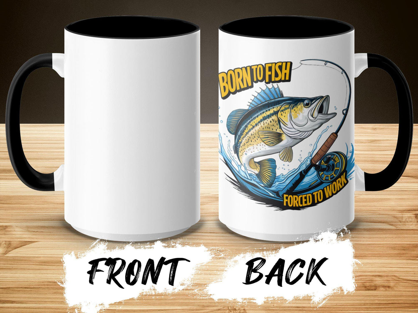 Funny Fishing Mug, Novelty Coffee Mug for Fishermen, Gift for Fishing Lovers, Perfect Fishing Mug for Work, Born to Fish, 11oz Mug