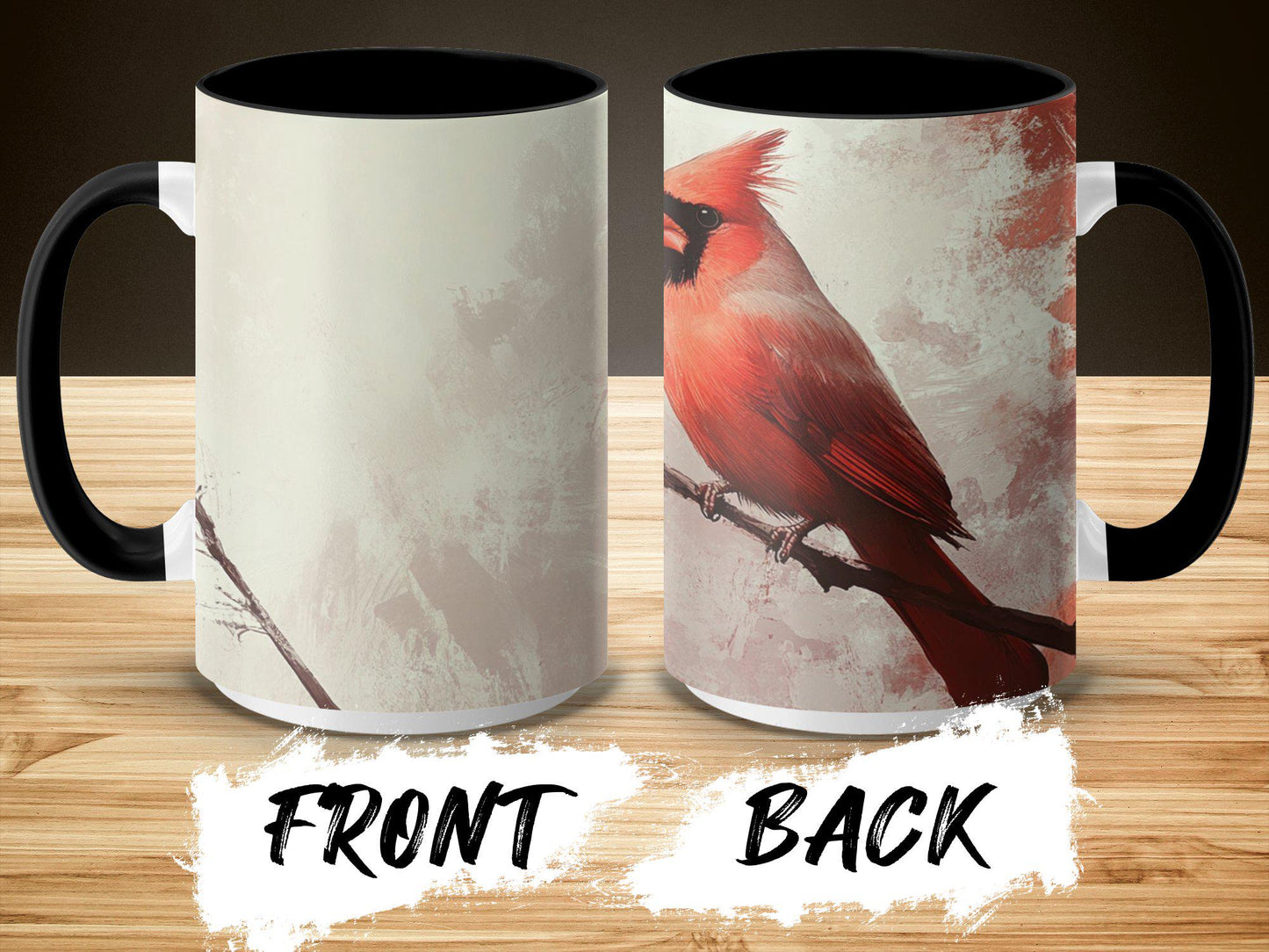 Beautiful Red Cardinal Mug, Nature Inspired Bird Artwork, Unique Gift For Bird Lovers, Artistic Coffee Mug, Tea Cup, Gift for Her Him