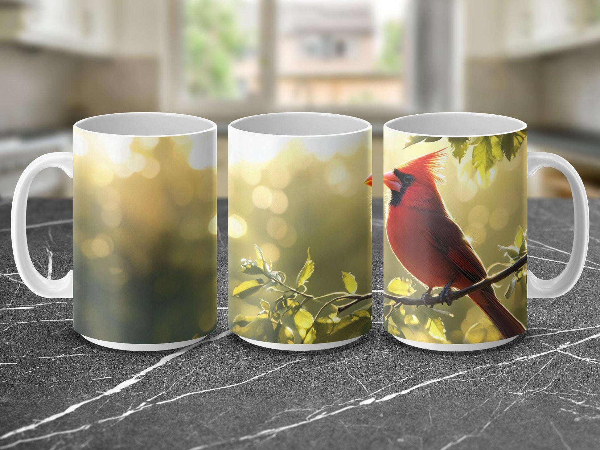 Red Cardinal Bird Mug, Nature Inspired Coffee Cup, Vibrant Bird Design, Bird Watching Enthusiast Gift, Unique Bird Lover Mug, Morning Coffee