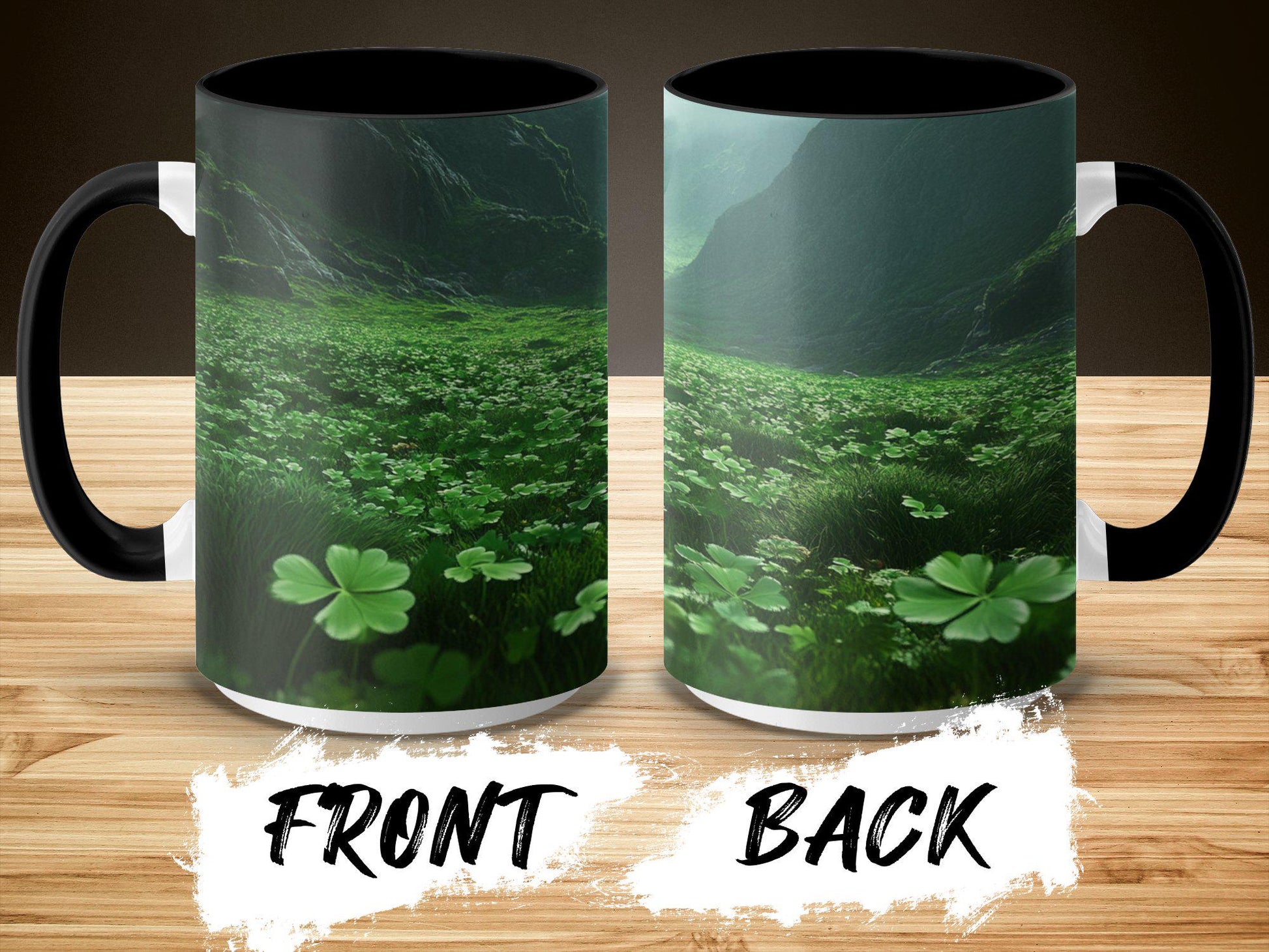 Enchanting Shamrock Mug Featuring Lush Green Clover Field Design Perfect for Morning Coffee Tea Gifts