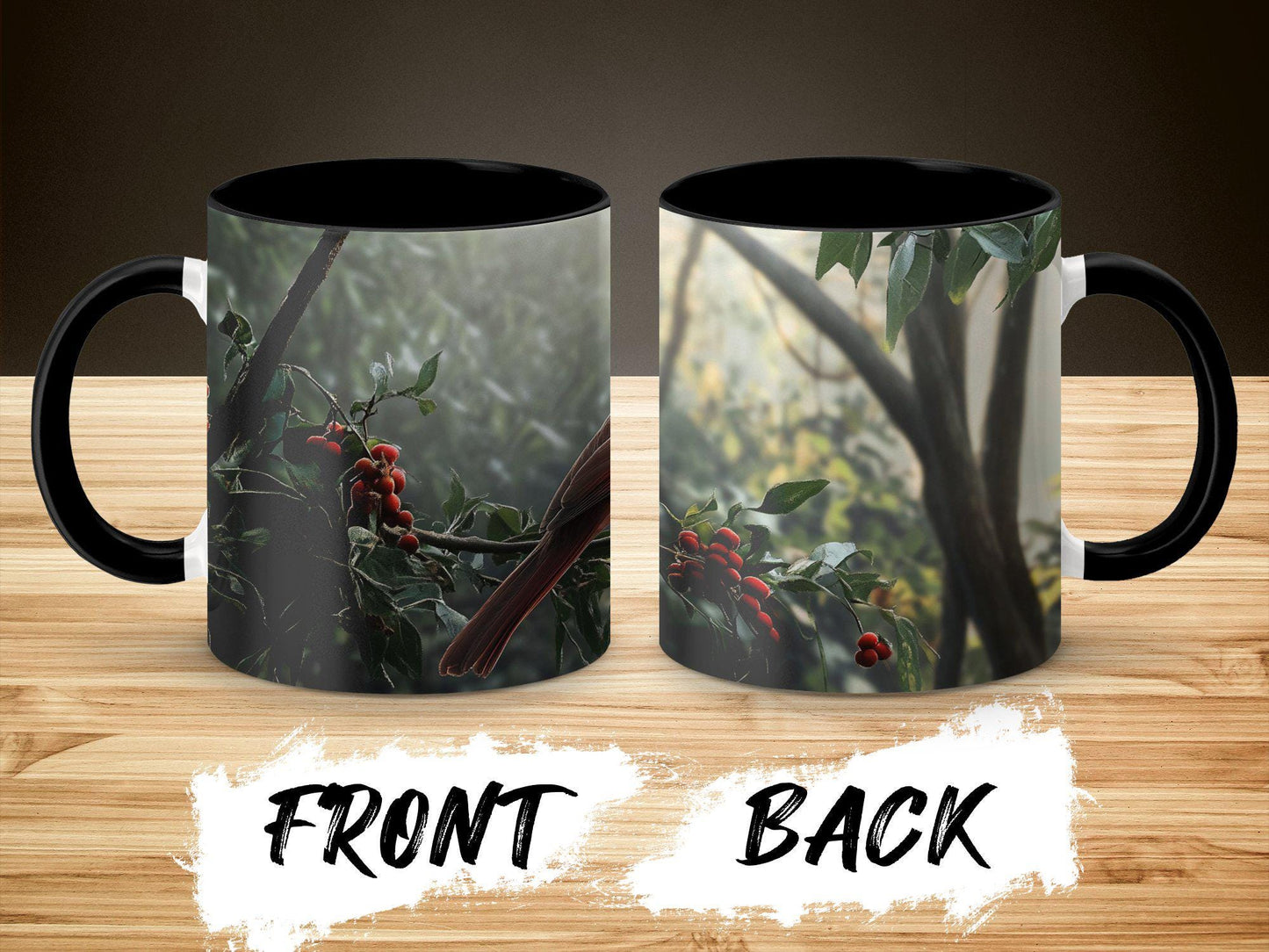 Cardinal Bird Mug, Nature Inspired Coffee Cup, Red Bird Mug, Wildlife Art Mug, Bird Lover Gift, Unique Coffee Mug, Scenic Bird Mug