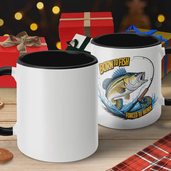 Funny Fishing Mug, Novelty Coffee Mug for Fishermen, Gift for Fishing Lovers, Perfect Fishing Mug for Work, Born to Fish, 11oz Mug