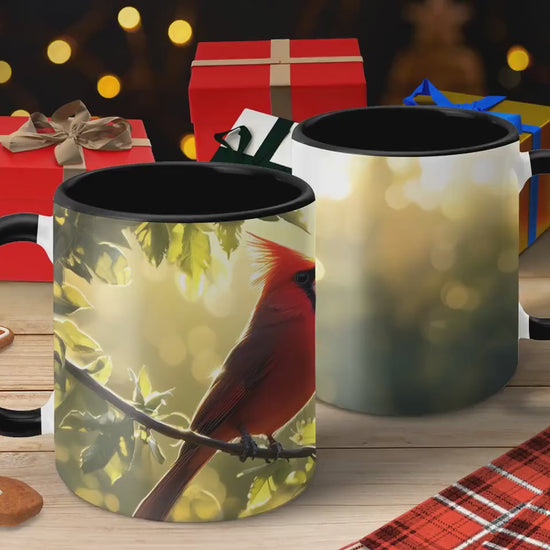 Red Cardinal Bird Mug, Nature Inspired Coffee Cup, Vibrant Bird Design, Bird Watching Enthusiast Gift, Unique Bird Lover Mug, Morning Coffee