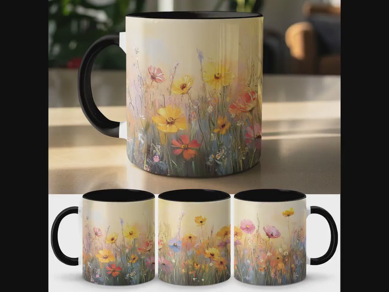 Floral Mug, Colorful Flower Design Mug, Beautiful Nature Art Mug, Vibrant Blossom Coffee Cup, Artistic Floral Print Mug