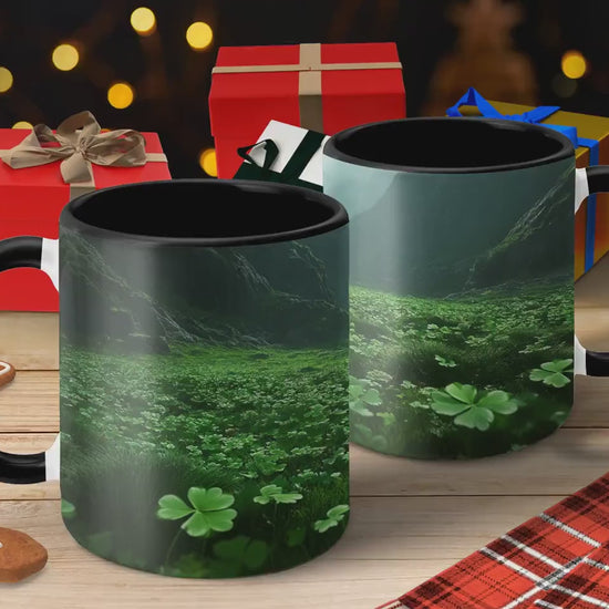 Enchanting Shamrock Mug Featuring Lush Green Clover Field Design Perfect for Morning Coffee Tea Gifts